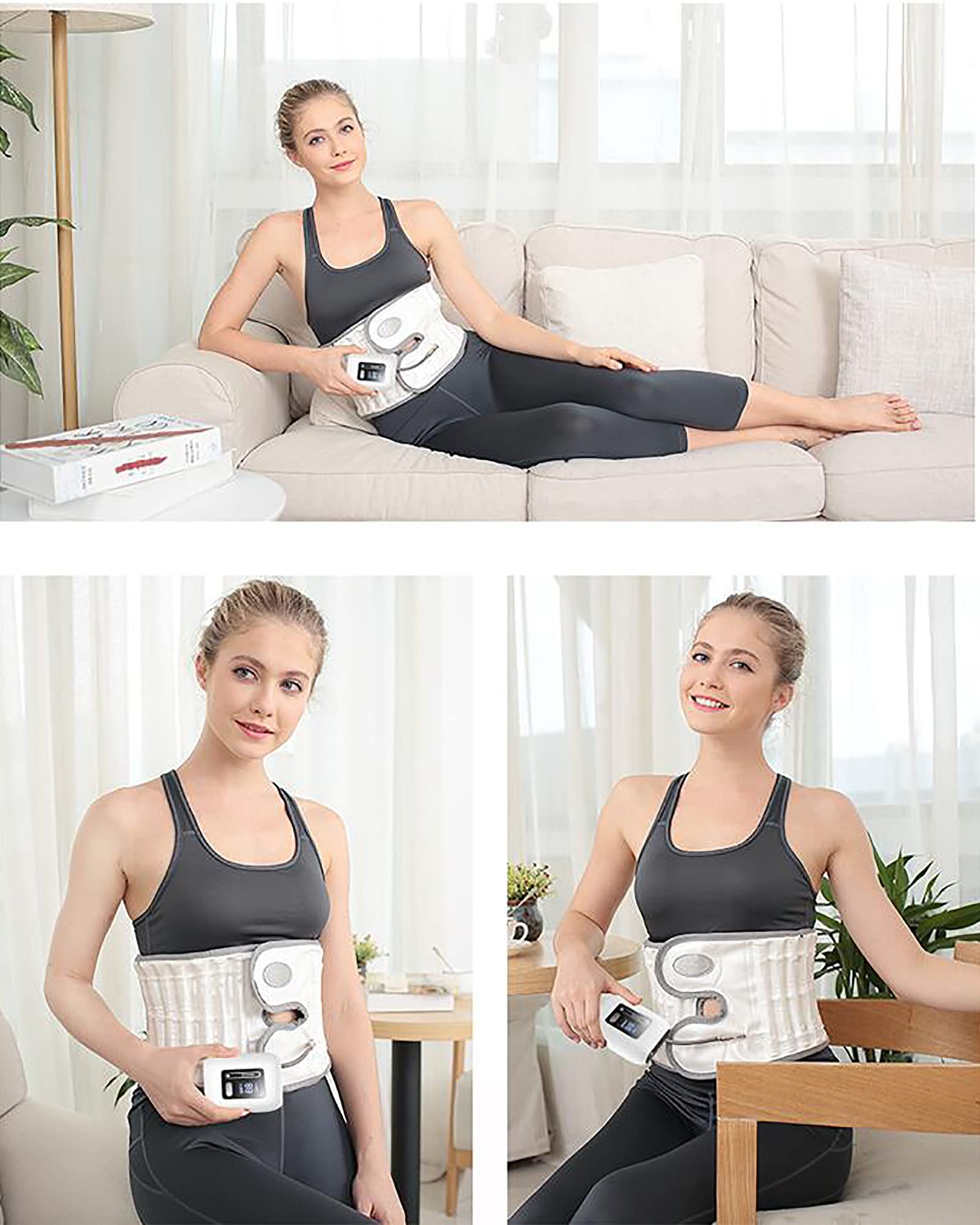 Cinturón De Soporte Lumbar con Inflado Automático, Cinturón De Descompresión Física para La Espalda, Dispositivo De Tracción De Aire Espinal, Corrector para Hernia De DIS,S