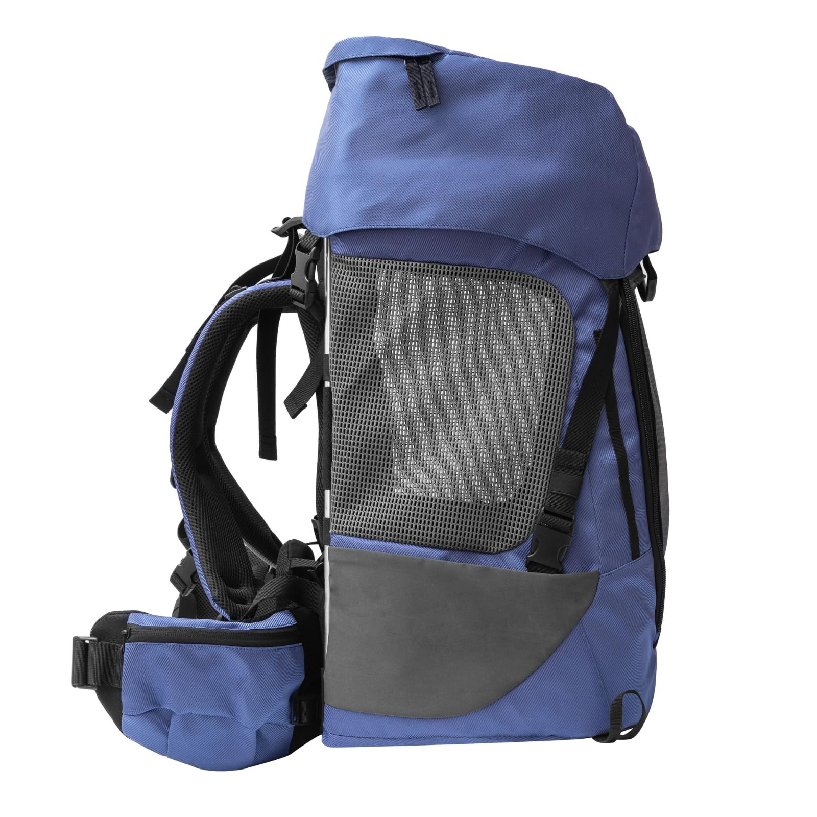 Hunderucksack bis 12kg - Modell Daypack, Größe M, Blau - Premium Rucksack für kleine bis mittelgroße Hunde mit Höhenverstellbarem Tragesystem und viel Raum für den Hund