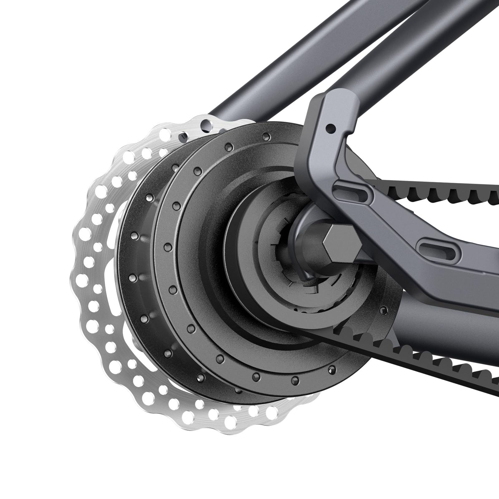 ADO Vélo électrique Air28 Pro, entraînement par courroie, vélo de ville, 28 , 1 vitesse, dérailleur automatique, moteur arrière, porte-bagages, vélo électrique pour femme/homme (gris