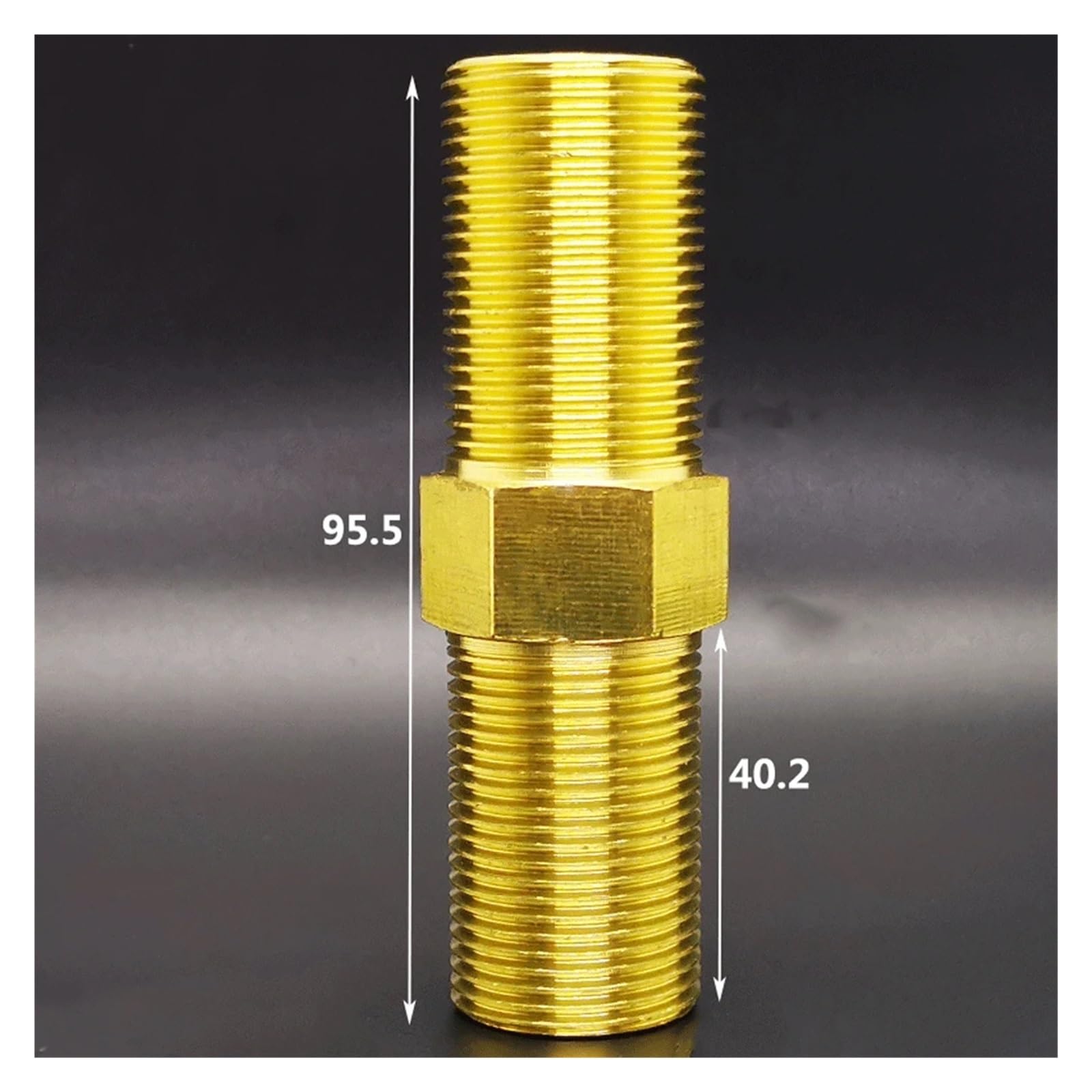 EAMOM Lengthen Brass Pipe Hex Nipple Fitting Quick Coupler Adapter 1/4 3/4 1 BSP Male To Male Thread Extension Water Oil Gas Connector(DN20 L-95mm 150g)