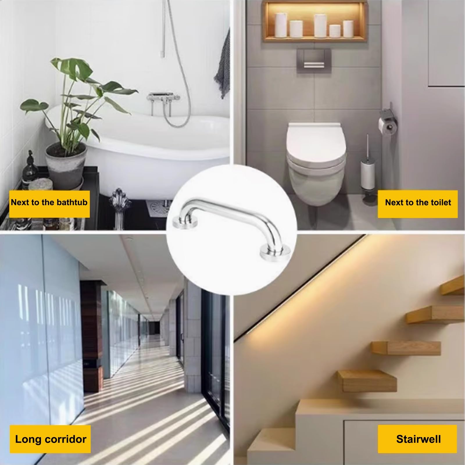Maniglia per doccia, barra di supporto per bagno, corrimano di sicurezza antiscivolo per anziani e anziani, prevenzione degli infortuni, maniglie di aiuto per equilibrio, ideale per vasche da bagno e