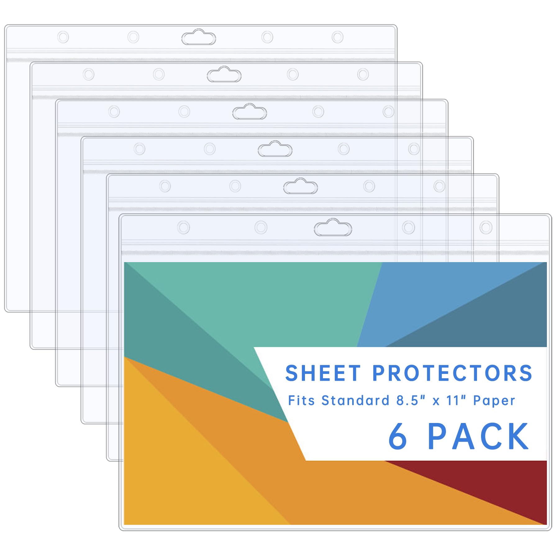 AKONEGE 6 protectores de hojas rígidas de 8.5 x 11 pulgadas, impermeables, resellables, con cremallera, fundas de plástico rígido transparente para fotos, certificados, soporte de documentos