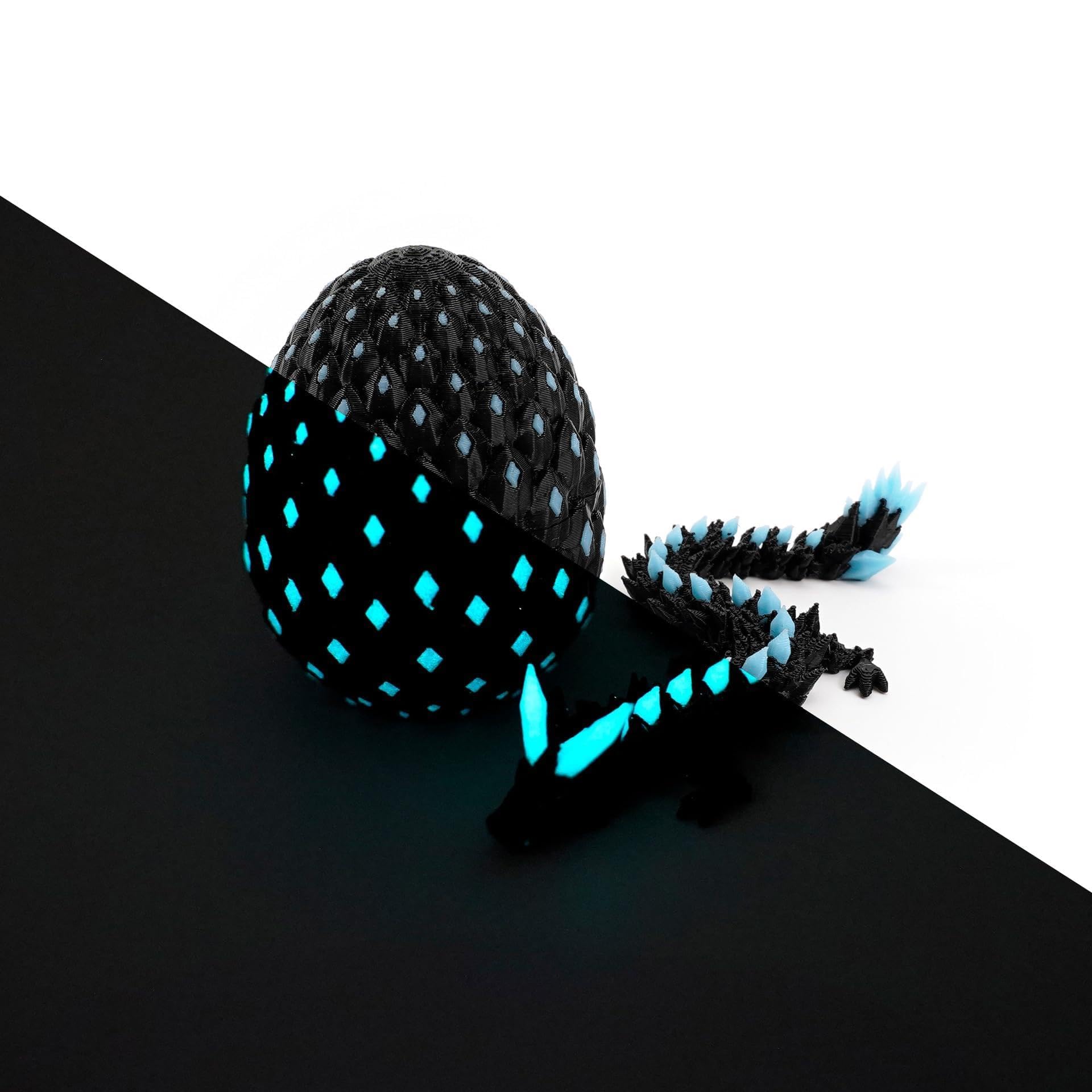 Uovo Di Drago Luminoso Stampato in 3D, Uovo Di Drago Articolato e Giunti Flessibili, Draghi di Articolato con Ovoide, Gioco da Scrivania per La Casa, Adulti, Ufficio, Geschenke