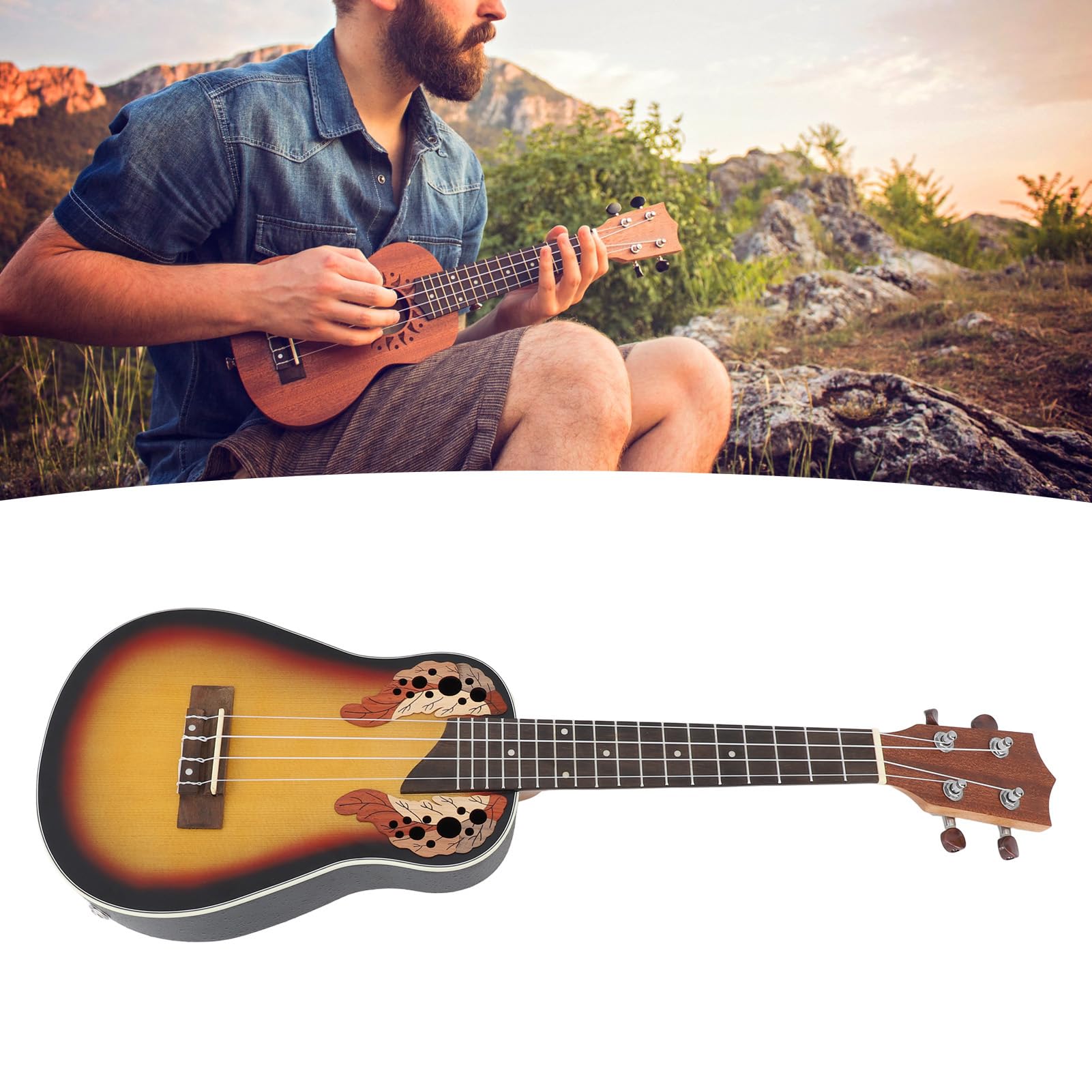 23-Zoll-Ukulele, Eingebauter 3-Band-Equalizer, für Aquila String Design, Holz-Ukulele-Saiteninstrument