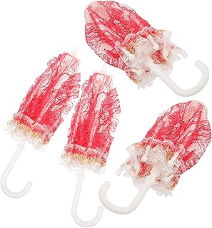 COHEALI 4 Pçs Guarda-Chuva Guarda-Chuva Acessórios Para Casa Decoração Para Casa Acessórios Para Bonecas Casa De Bonecas De Plástico Loja De Departamentos Acessórios Para Casa De Bonecas