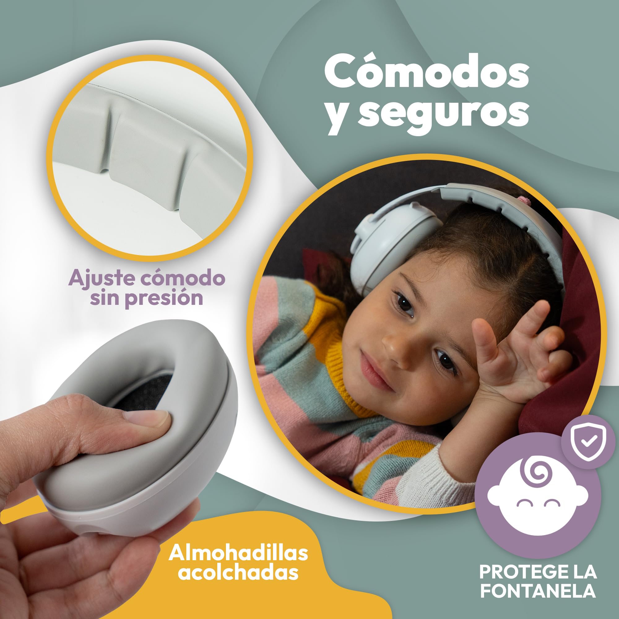 cascos bebe antiruido - 2 en 1 - para bebés - niños pequeños - bebés de 3 meses a 4 años - protectores ruido bebes - protector auditivo niño - auriculares auditivos- banz orejeras baby