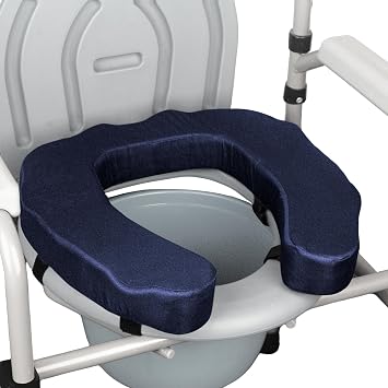 Raised Toilet Seat Cushion High-Density Foam Booster Pad for Elderly, Seniors, Disabled Toilet Riser for Standard & Elongated Toilets Commode Seat Cushion Non-Slip & Easy to Clean (2 inches)