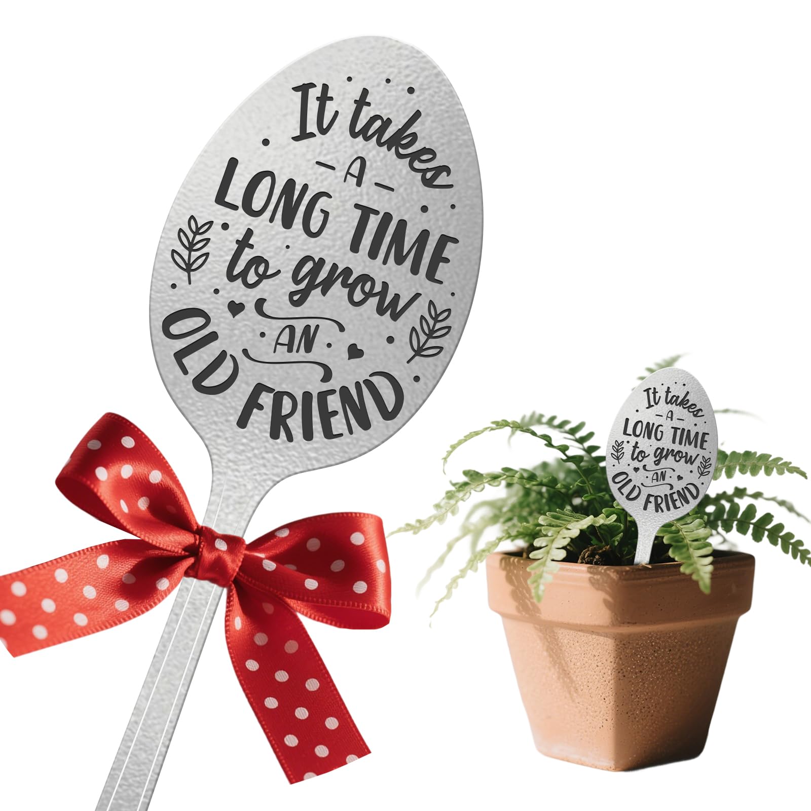 CUTHOLLOW Old Friend Spoon Plant Marker, Metal Garden Tag