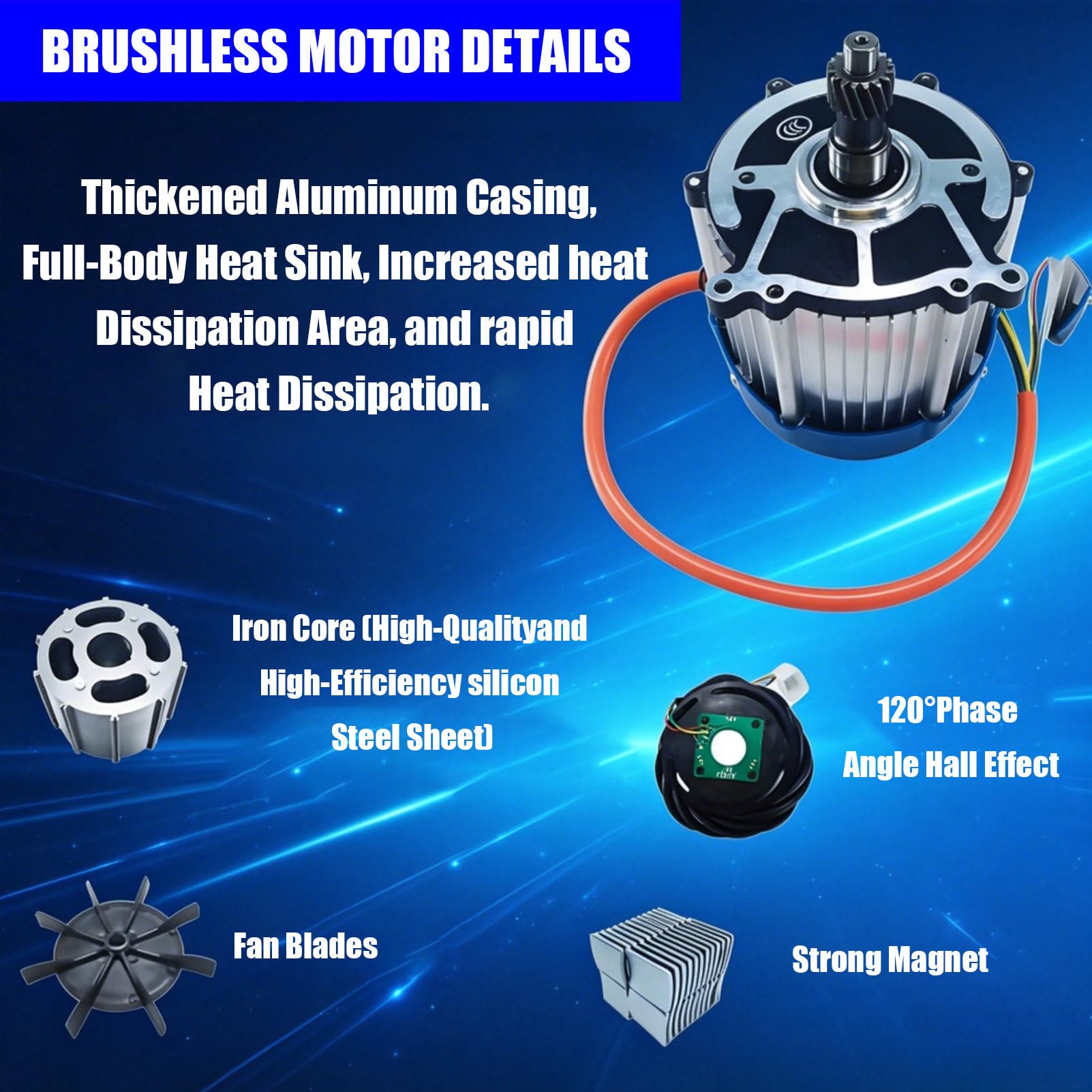Moteur DifféRentiel Pour Tricycle éLectrique De 1 500 W à 2 000 W 60V-1500W