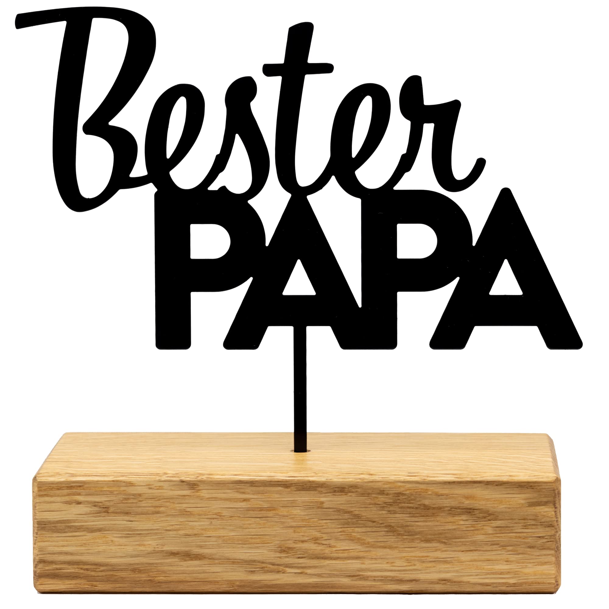 Rerum & Consilium Bester Papa – Espositore in metallo di alta qualità | Moderna decorazione industriale con legno e metallo | 27 x 18 cm | Regalo per papà, festa del papà, compleanno