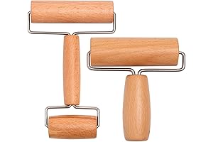 Whaline Wood Pastry Pizza Roller 2 Pieces for Home and Kitchen
