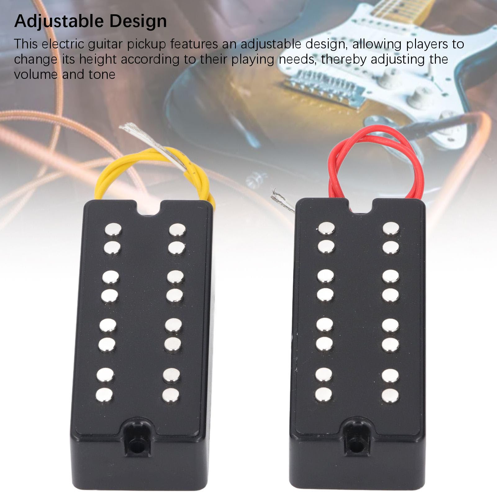 Luocute Bass Humbucker Pickups Vintage Tone Zestaw do 4 -strunowego Basu Elektrycznego, Czarne Otwarte w Stylu 2 Otwory Podwójne Cewki, Pickupy Gitarowe z 4 śrubami