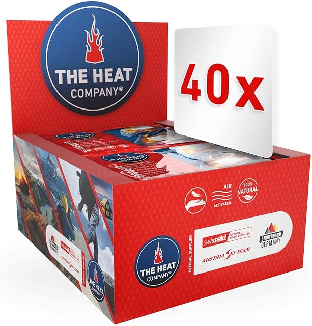 THE HEAT COMPANY Handwarmers - 10 or 40 Pairs - EXTRA WARM - Hand Heat Pads - 12 Hours Warm Hands - Instant Heat - Air Activated - Purely Natural