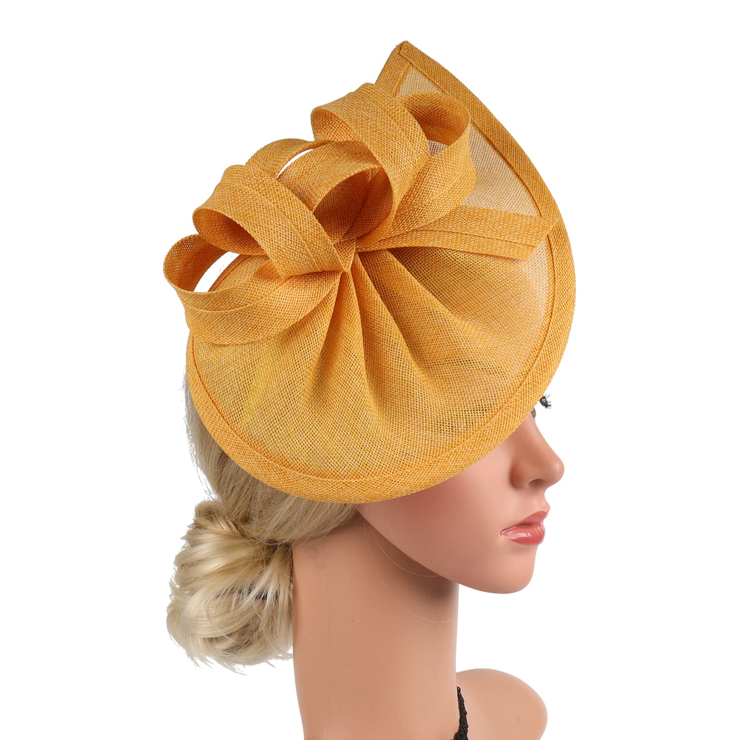Bridal Fascinator Hair Clip Wedding Party hat Church Head wear Tea Hat with Clip Headband Accessories for Women