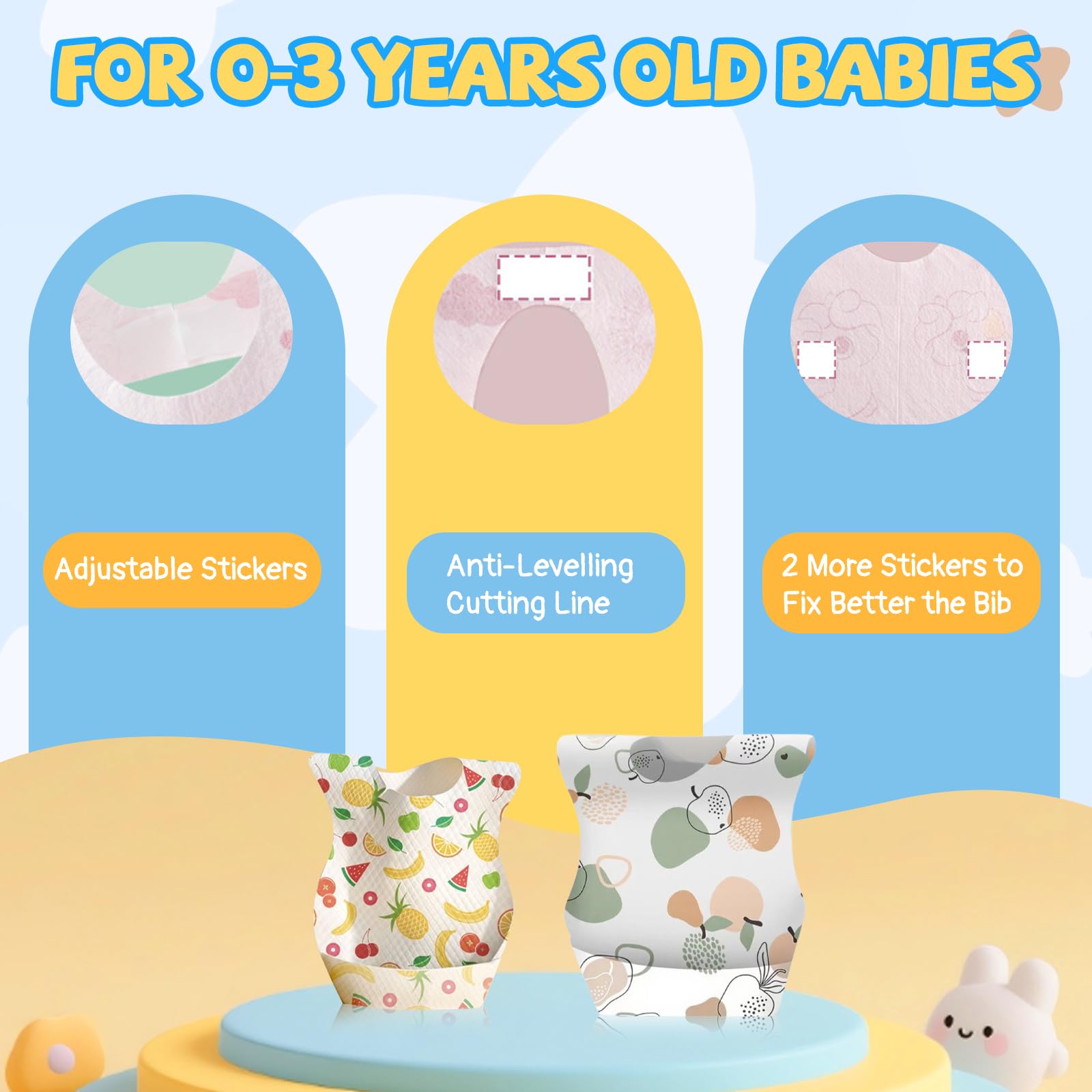Einweg Lätzchen, 40 Pcs Lätzchen Baby EinwegläTzchen, Wasserdichte ReiseläTzchen mit Food Catcher Tasche, Einfach Zu Handhaben In Der GrößE Verstellbar, Für Jungen und Mädchen Reisen Outdoor-Einsatz