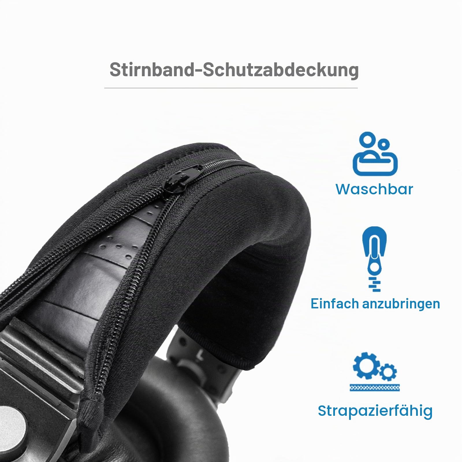 HDJ Kopfbandkissen, Ersatzbezug – kompatibel mit Pioneer HDJ-X5 X5BT X7 X7BT X7S X10 HDJ1000 HDJ1500 HDJ2000 DJ-Kopfhörern – Kopfbandschutz (schwarz)