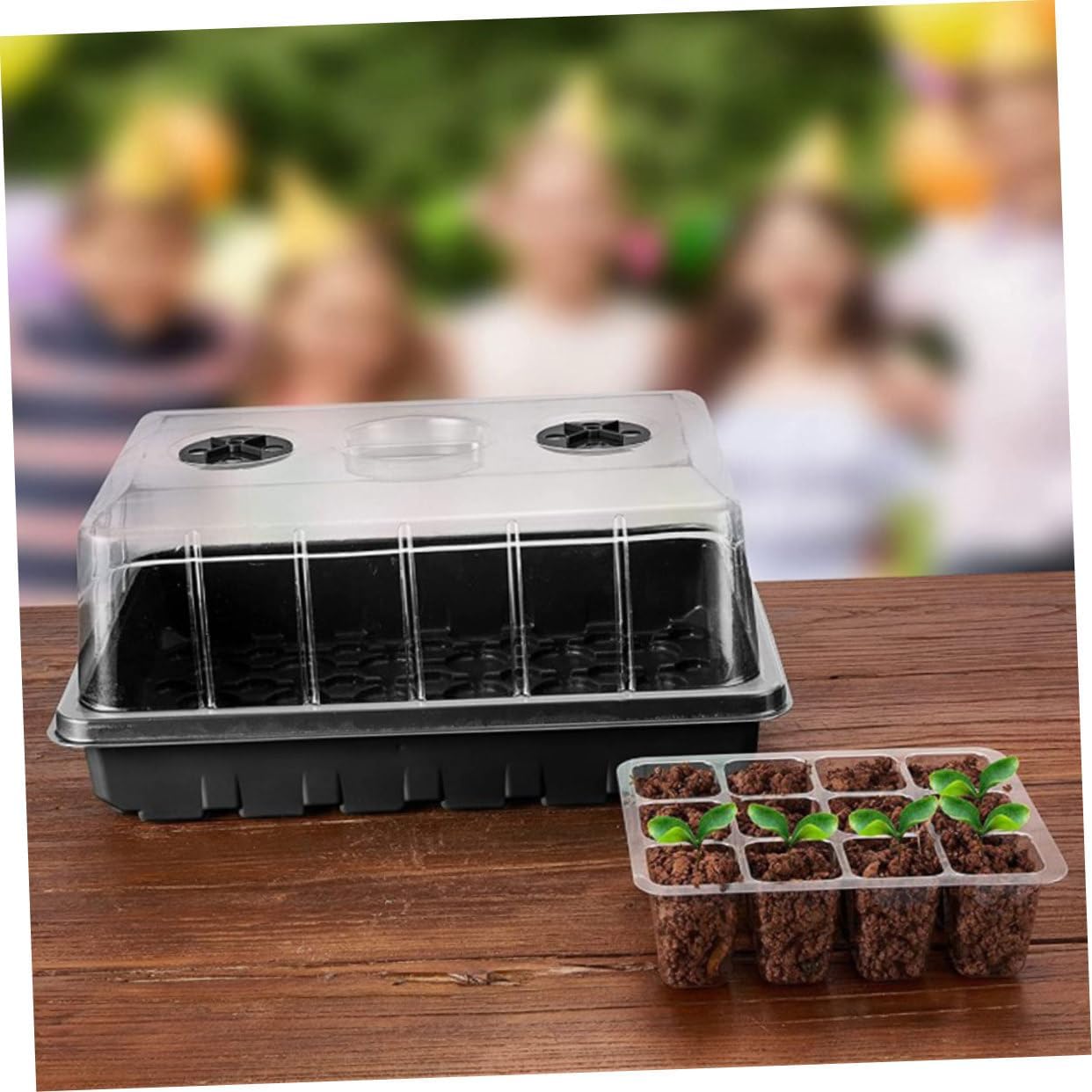 YARNOW 1set Multi Plant Germination Trays Humidity Dome Cavity Sowing Trays for Growth and Propagation Includes Planting Tools for Convenience