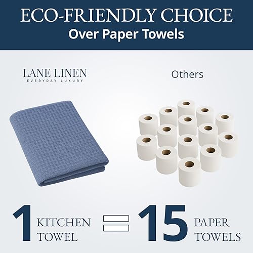 Miniatura 7 de LANE LINEN Juego de 6 paños de cocina de algodón, 18 x 28 pulgadas, toallas de mano de cocina suaves, toallas de cocina absorbentes para cocina,
