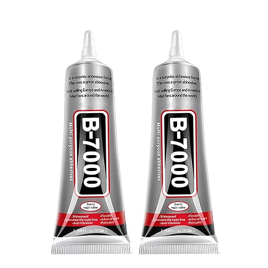 NIRVIFY B-7000 Multipurpose Adhesive Glue 2 Pack (50ml Each) Industrial Strength, Waterproof, Flexible, Anti-Vibration Craft Glue for Jewelry, Fabric, Glass, Mobile, Nail Art, DIY Projects