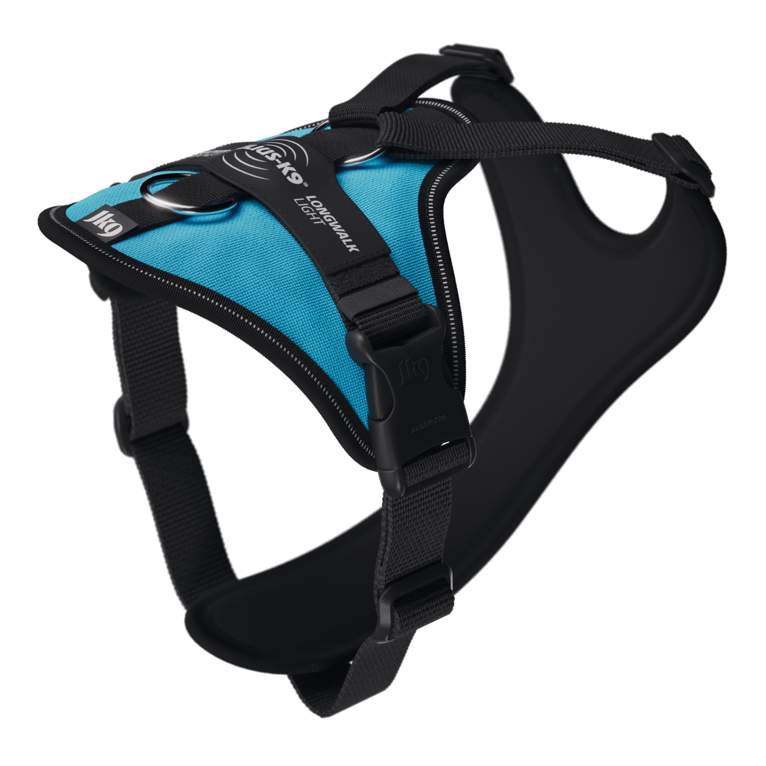 JK9 Longwalk Light Hundegeschirr mit Trackertasche, Aquamarin, S