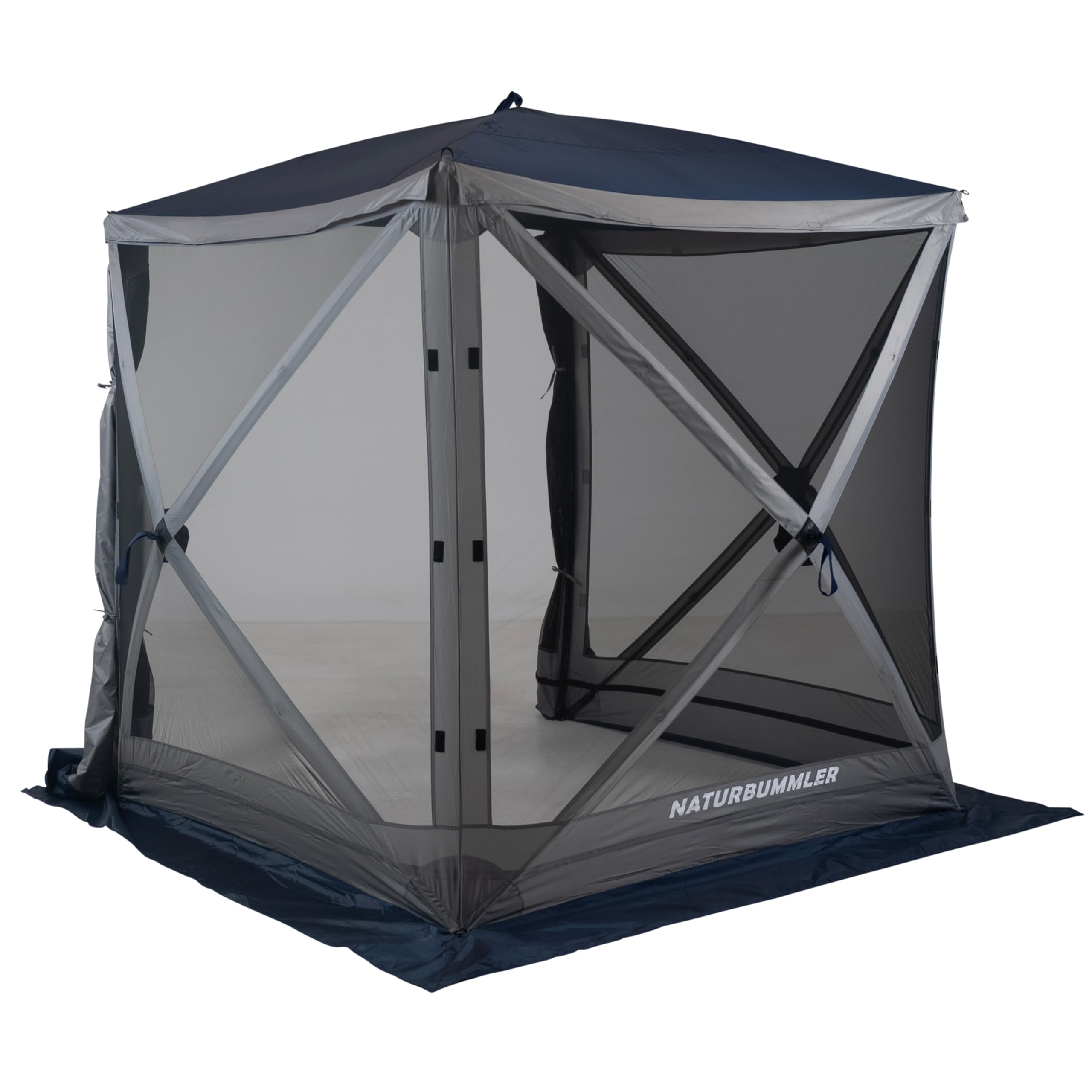 NATURBUMMLER Pavillon faltbar [CampBase] Faltpavillon mit Pop Up System für 4 bis 6 Personen (Schnellaufbau in Minuten) Camping Pavillon wasserdicht & UV-Schutz 50+