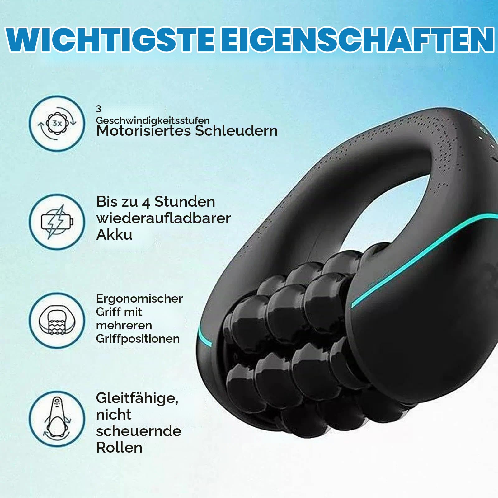 Marvixor Massageroller Elektrisch, Luminis Flow Relief Massage Roller, Luminis Massageroller, 3 Intensitätsstufen & Wiederaufladbar Für Muskelentspannung, Ergonomischer Mehrfachgriff, Geschenkauswahl