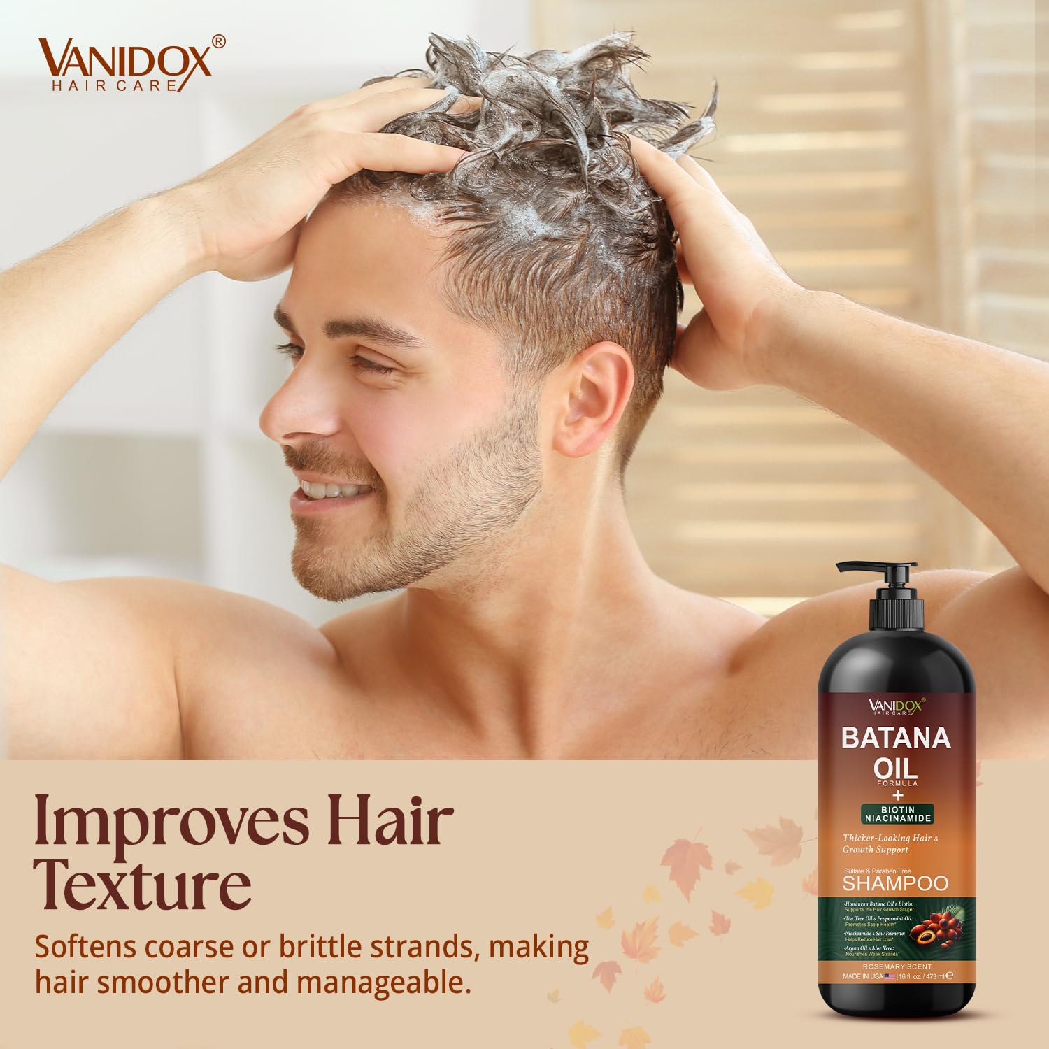 VANIDOX Batana Oil Shampoo & Conditioner Set with Biotin and Niacinamide