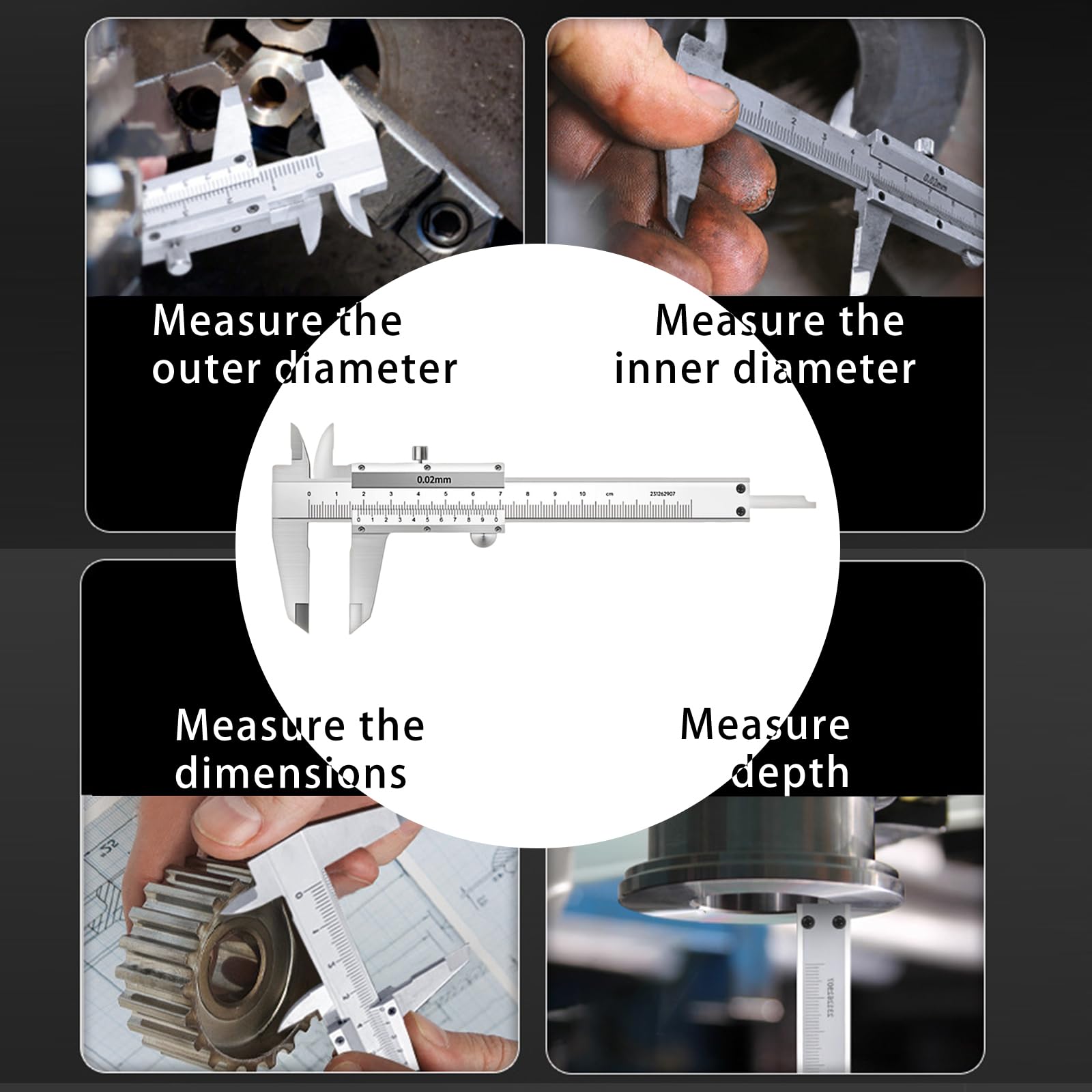 RGYBAO Stainless Small Size Caliper 0-100mm Vernier Caliper Micrometer High Accuracy Measuring Tool for Jewelry Coin