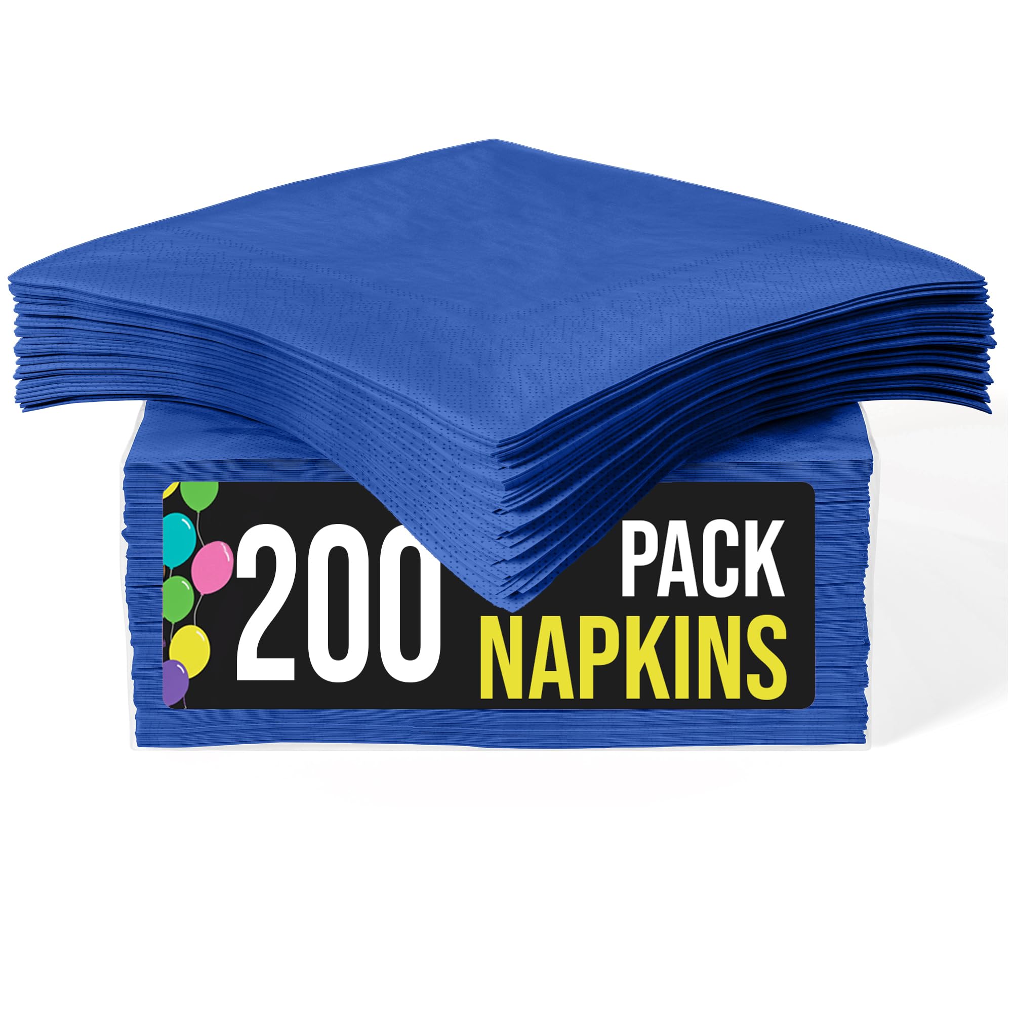 Party Solids Servilletas desechables de color azul oscuro, 200 unidades, 2 capas, color azul oscuro, servilletas de papel para uso diario para fiestas y suministros de fiesta
