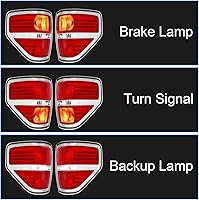 Vista 5 de Luz trasera compatible con Ford F-150 2009-2014 Pickup Truck Conjunto de luz trasera (lado del conductor y del pasajero)
