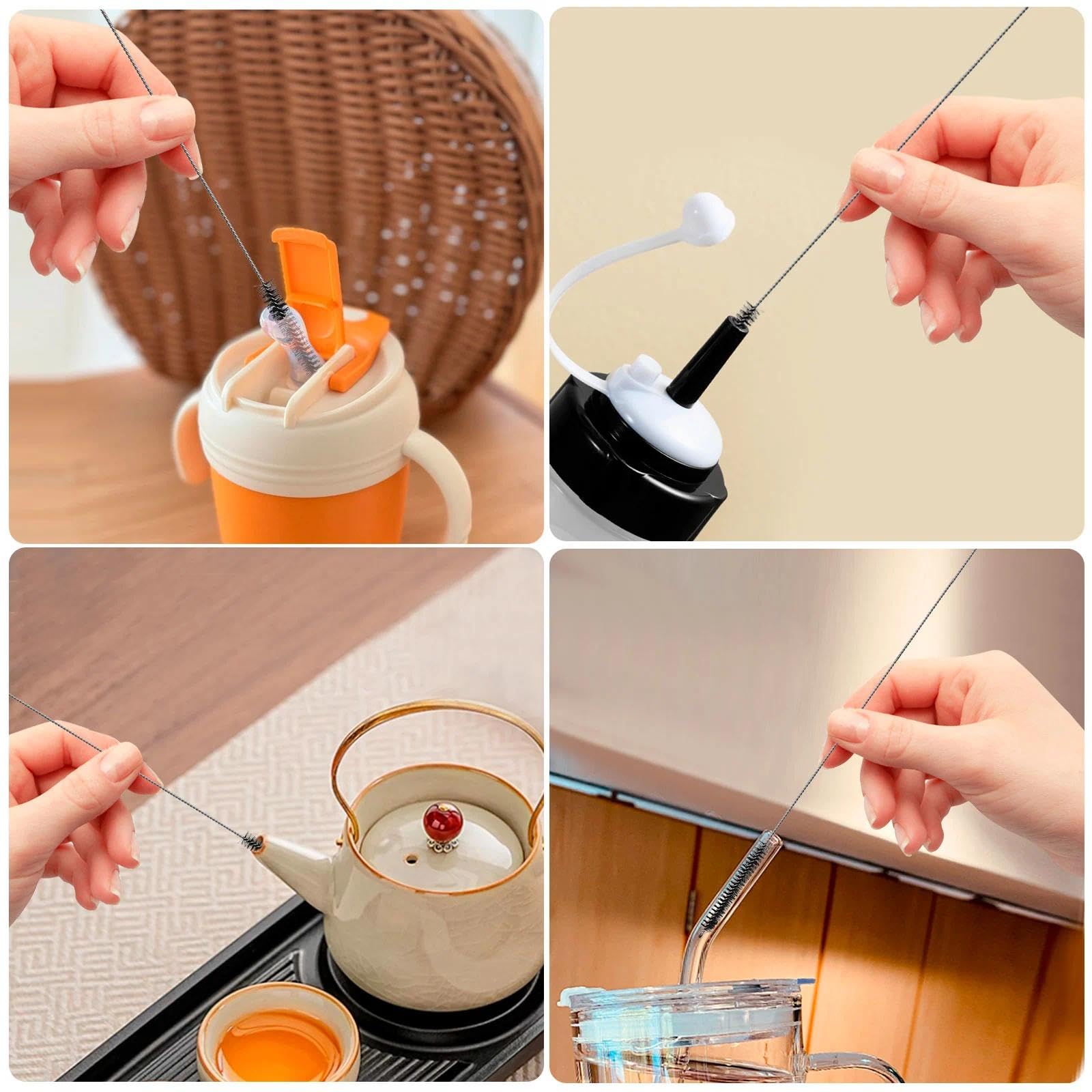 Scovolino per Bottiglie - Set di Spazzole per Pulire in Nylon 13 Pezzi per Macchine da Caffè, Tubi per Latte, Teiere e Beccucci