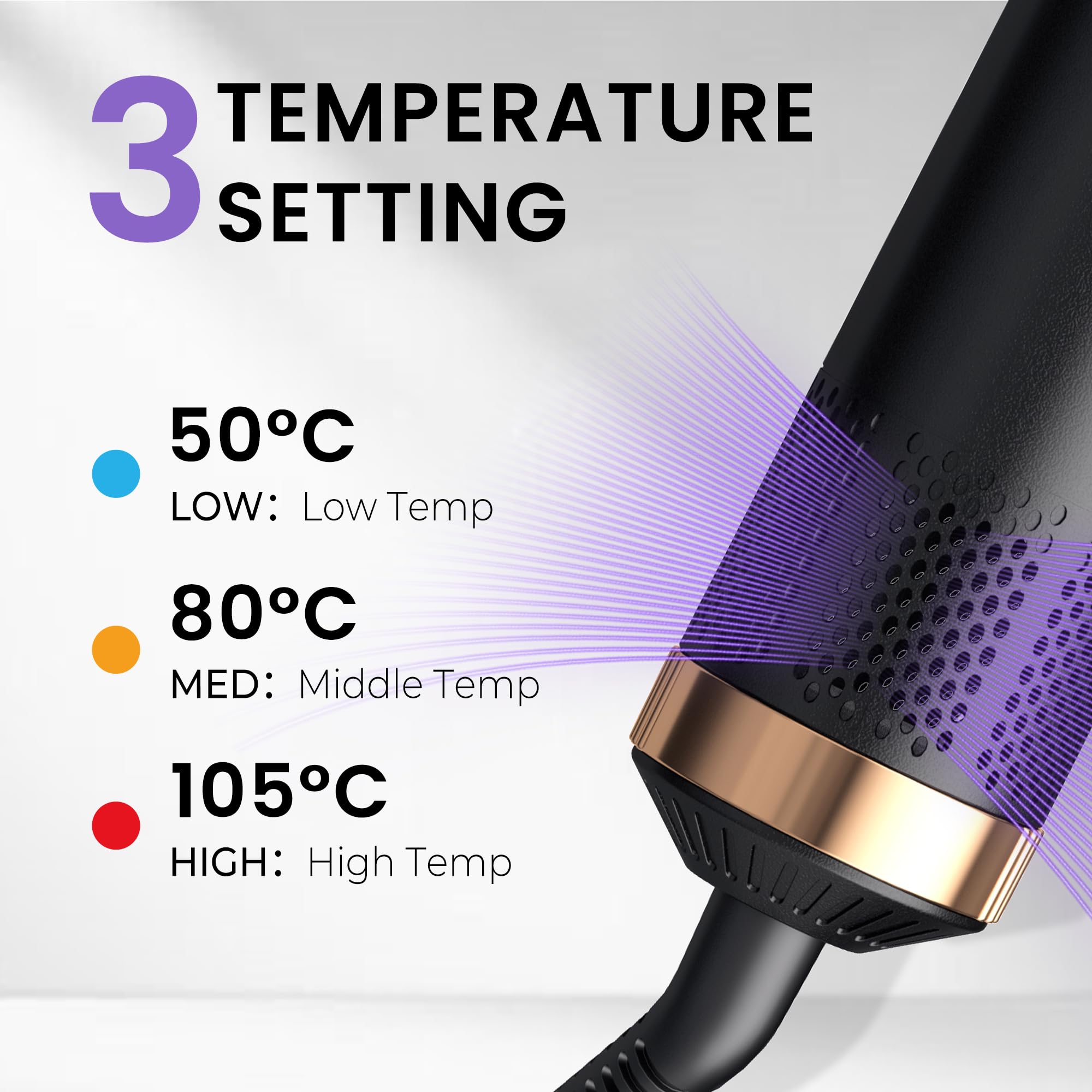 Haarstyler 5 in 1, 1000w Hairstyler Airstyler Haarstyling Geräte, Rundbürstenföhn Ionen Air Lockenstab, für Haar Volumen,Trocknen,Glätten, Keine Hitzeschäden Hair Dryer Brush Set