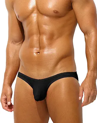 PAIZH Men's Low Rise Briefs Sexy Bikini Breathable Soft Bulge Pouch Modal Underwear