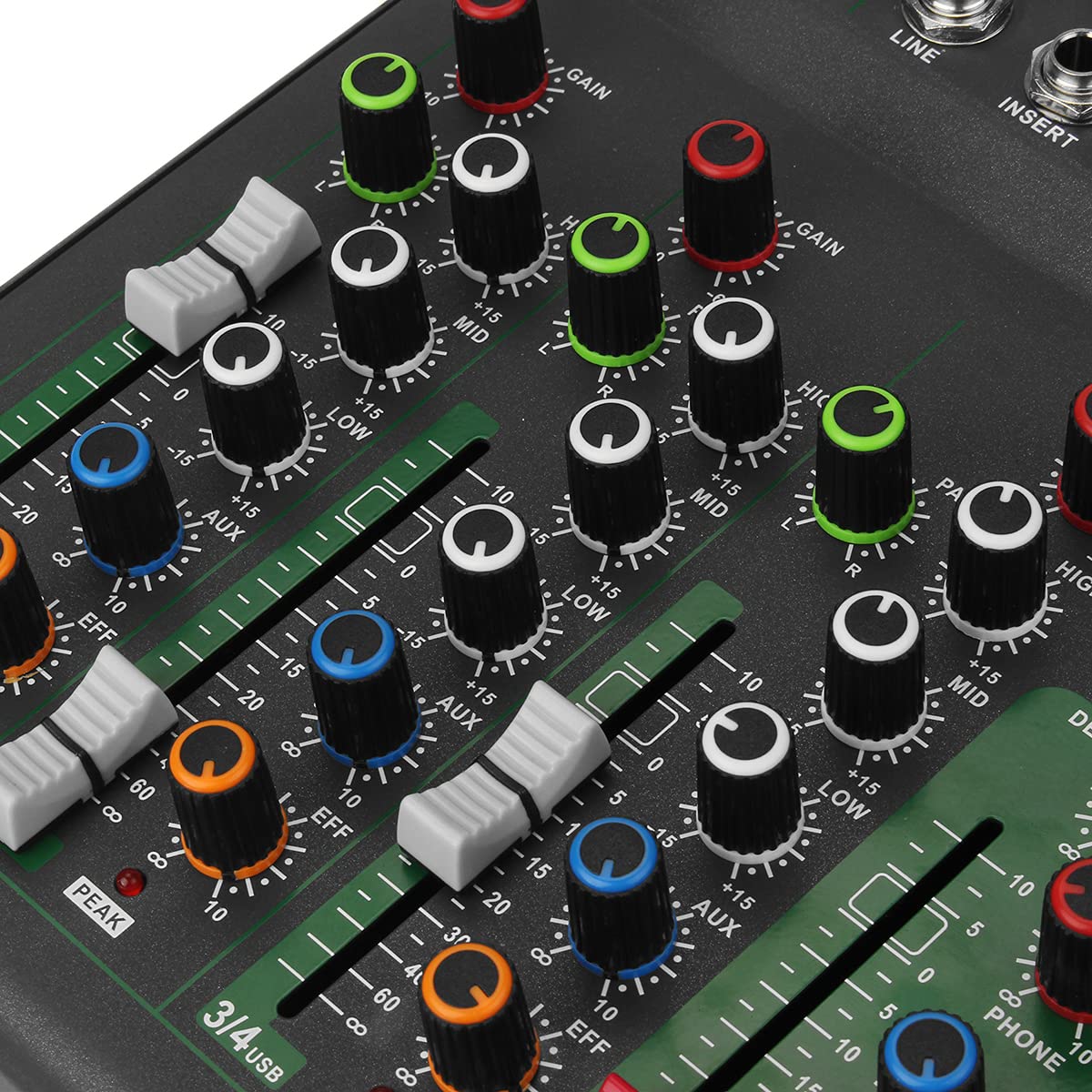 YONGYAO Microfono DJ a 4 canali per Il Controllo del Mixer Audio Bluetooth con LED Digital Display Music Stream