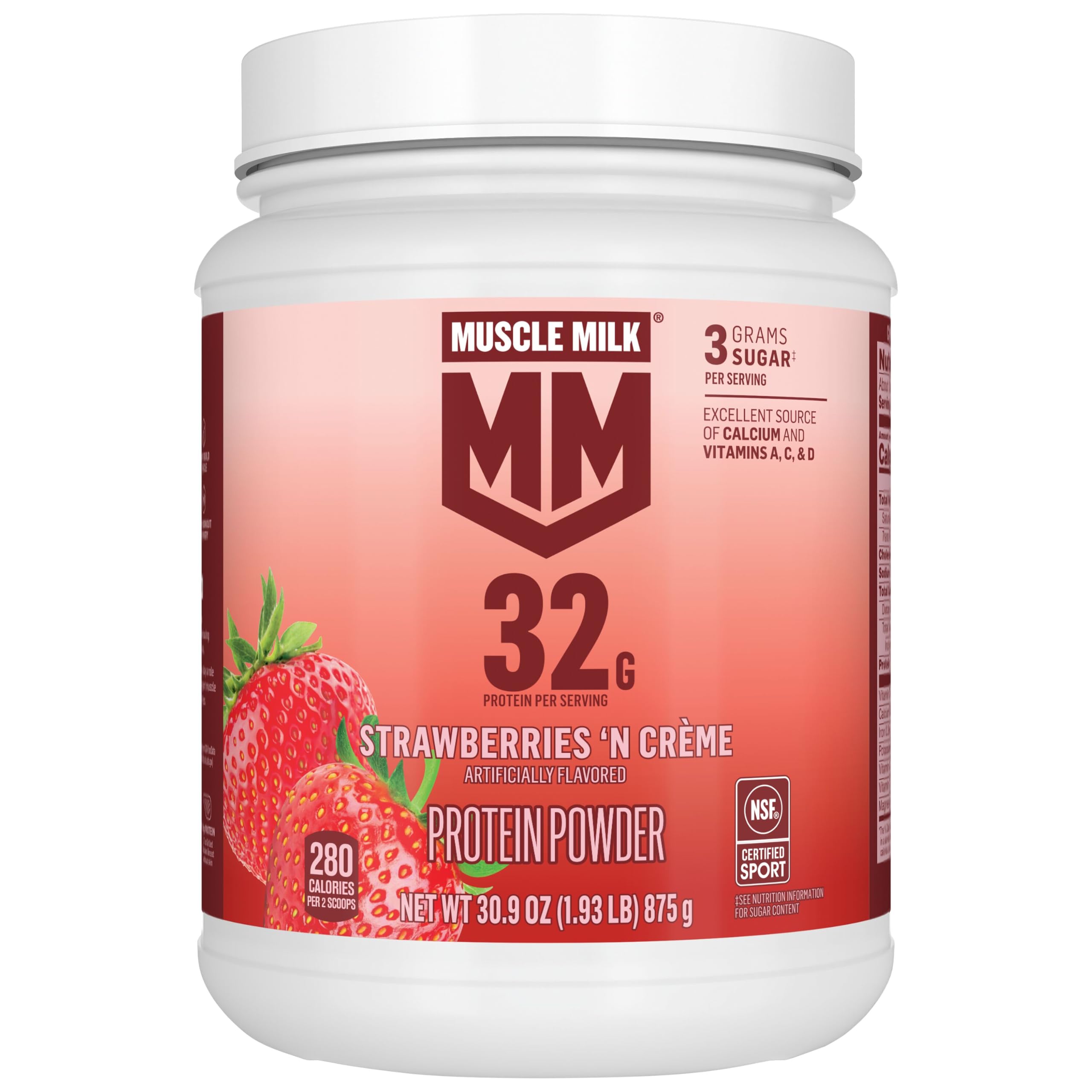 Muscle Milk Genuine Protein Powder, Vanilla Crème, 1.93 Pounds, 12 Servings, 32g Protein, 2g Sugar, Calcium, Vitamins A, C & D, NSF Certified for Sport, Energizing Snack, Packaging May Vary — Amazon image 14