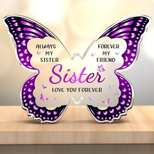 Beautiful Butterfly Acrylic Plaque for Sisters