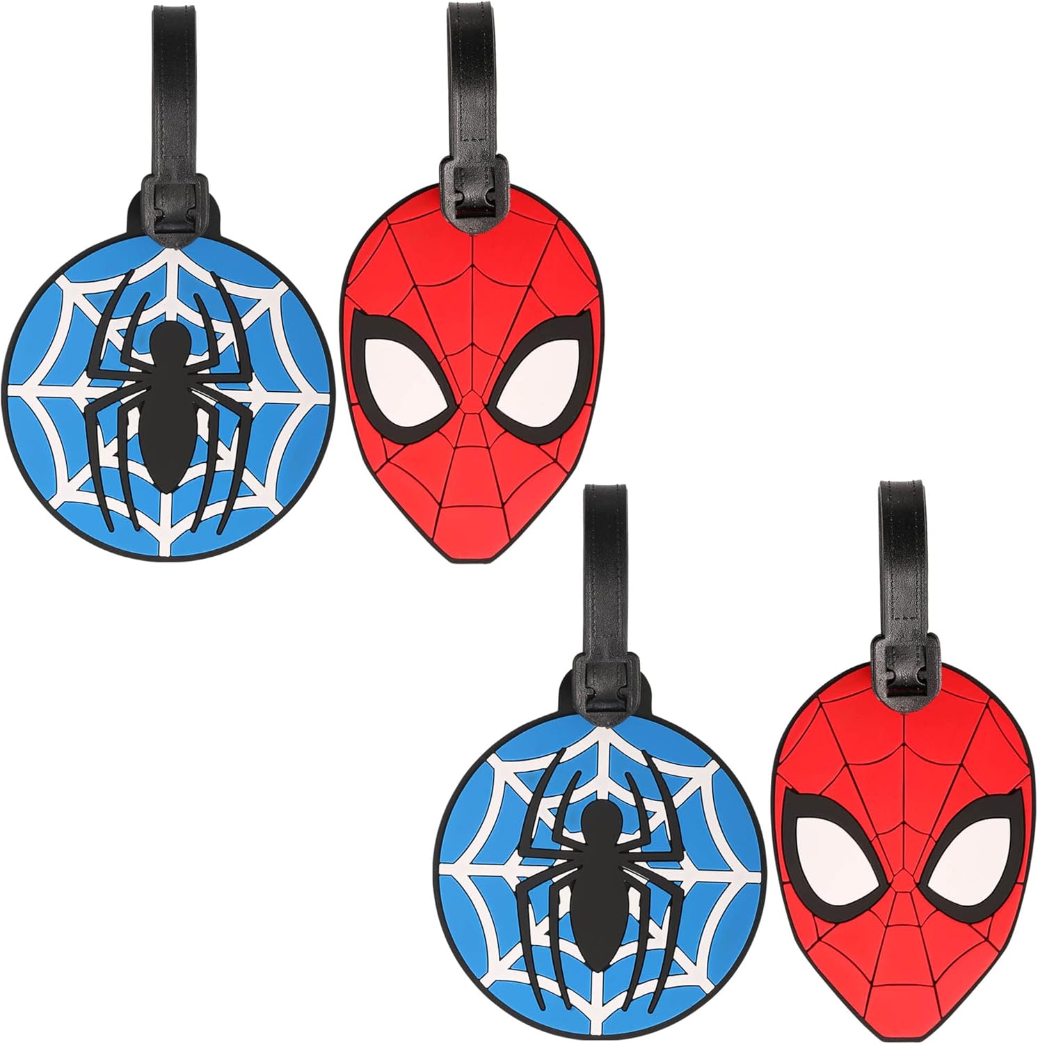 Spiderman Luggage Tag 4-Pack - Rubber Luggage Tags - Spider-Man Suitcase Tags - Bag Tags for Luggage : Clothing, Shoes & Jewelry