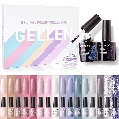 Gellen Kit de esmalte de uñas de gel 39 piezas de esmalte de gel de otoño e invierno kit de inicio de esmalte de uñas de gel de moda para Halloween Gellen Kit de esmalte de uñas de gel 39 piezas de esmalte de gel de otoño e invierno kit de inicio de esmalte de uñas de gel de moda para Halloween