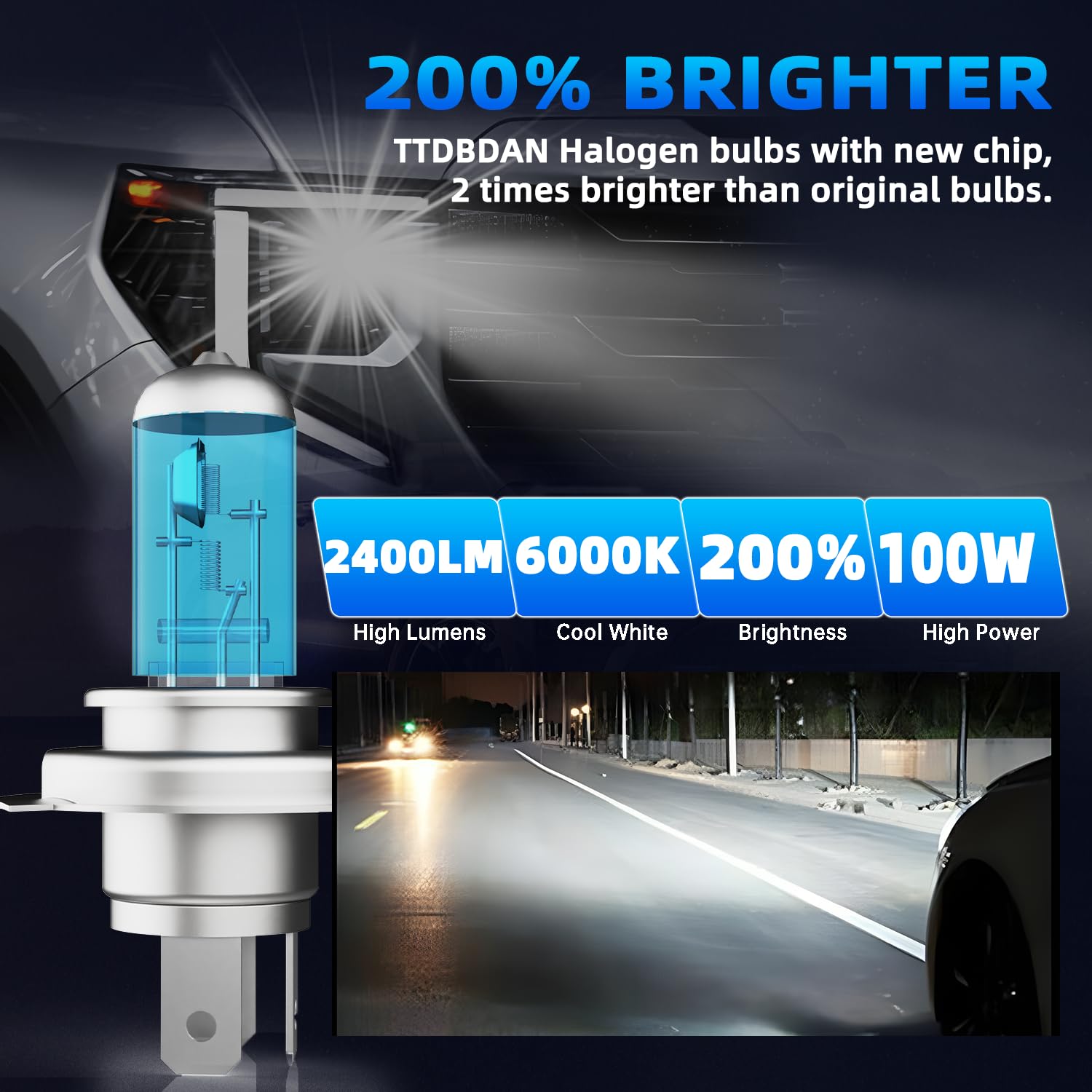 TTDBDAN Headlights Fit for 2006-2014 Honda Ridgeline Halogen Headlight Bulbs,9003/H4/HB2 High & Low Beam Headlight Bulbs,Plug And Play,Pack of 2(Honda Ridgeline 2006-2014 Headlamps)