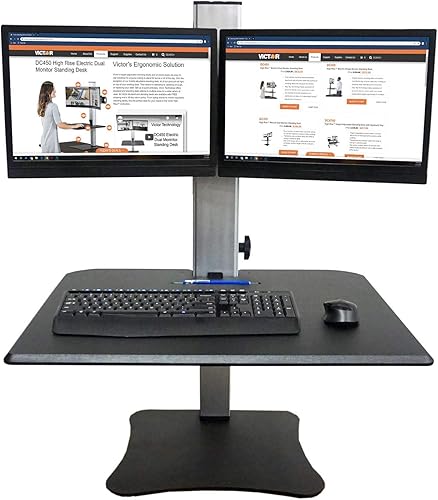 Victor DC350A Manual Dual Monitor Altura Ajustable Sit-Stand Escritorio Convertidor