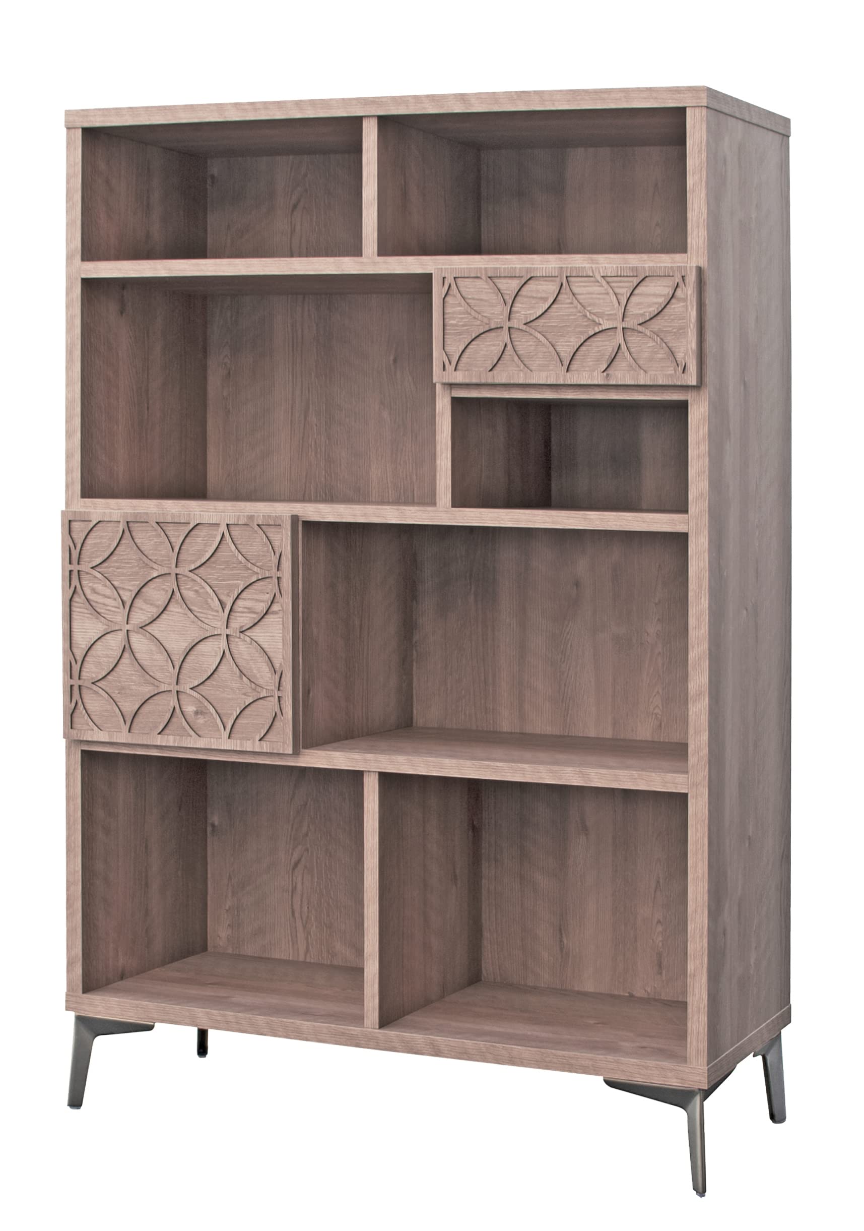 Amazon｜大川家具 GART シェルフ 幅90cm ブラウン 装飾入り前板