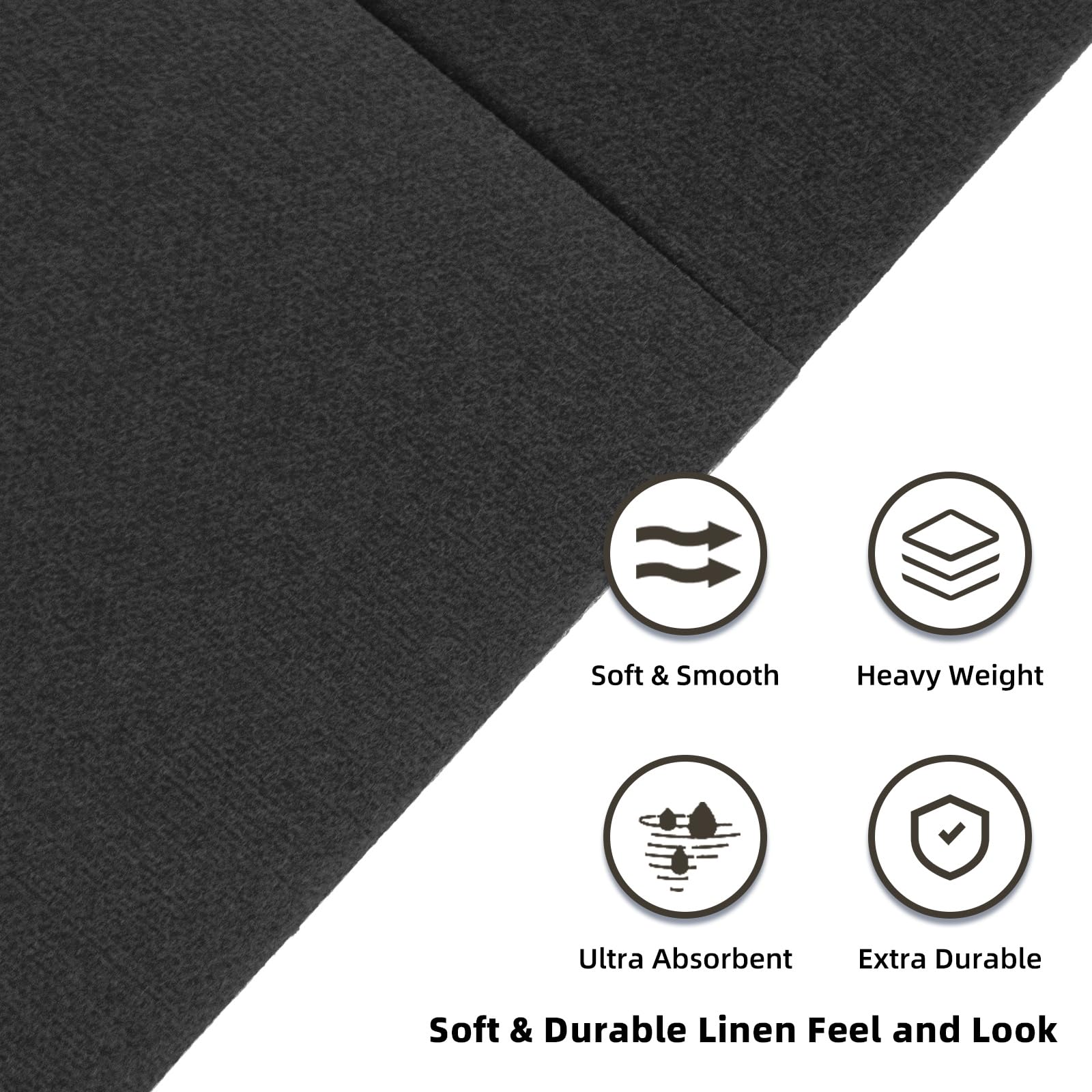 KAMMAK Servilletas de papel desechables con bolsillo, color gris oscuro, plegadas, paquete de 100 servilletas de papel para baño, toalla de invitados para fiesta, Navidad, boda, recepción (16.5 x 16.5