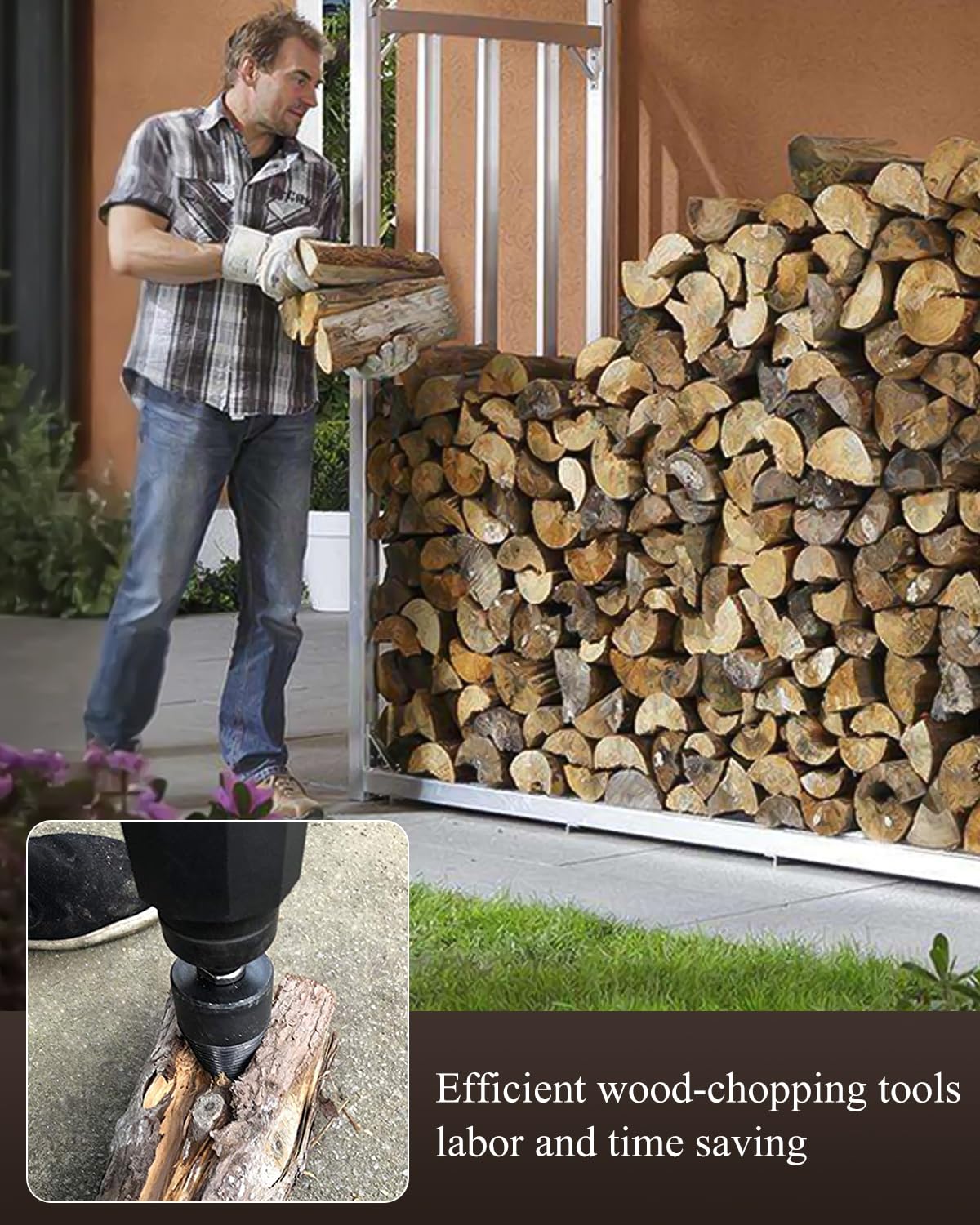 6 Pcs Wood Splitter Drill Bits, Firewood Drill Bit Wood Splitter,45mm+32mm Heavy Duty Log Splitter Drill Bit with 4 Drill Screw for Hand Drill,Wood Splitting Drill Bit for Electric Drill