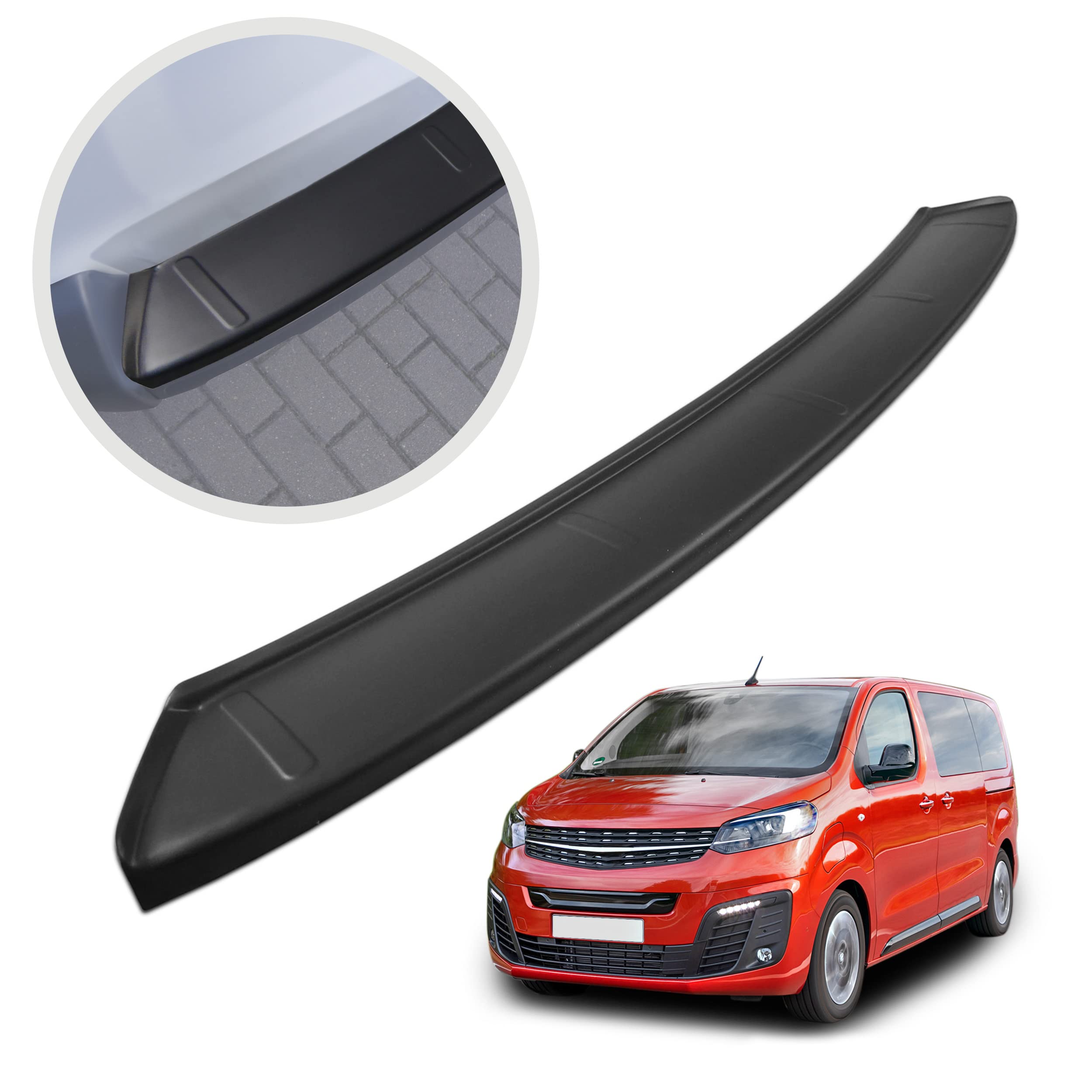 CHROMEMASTER| Listwa Ochronna Tylnego Zderzaka | Pasuje do Opel Zafira Life L Extra Long 2019- | Tworzywo ABS, czarny mat; Listwa Chroni Lakier Tylnego Zderzaka przed Zarysowaniem i Uszkodzeniem