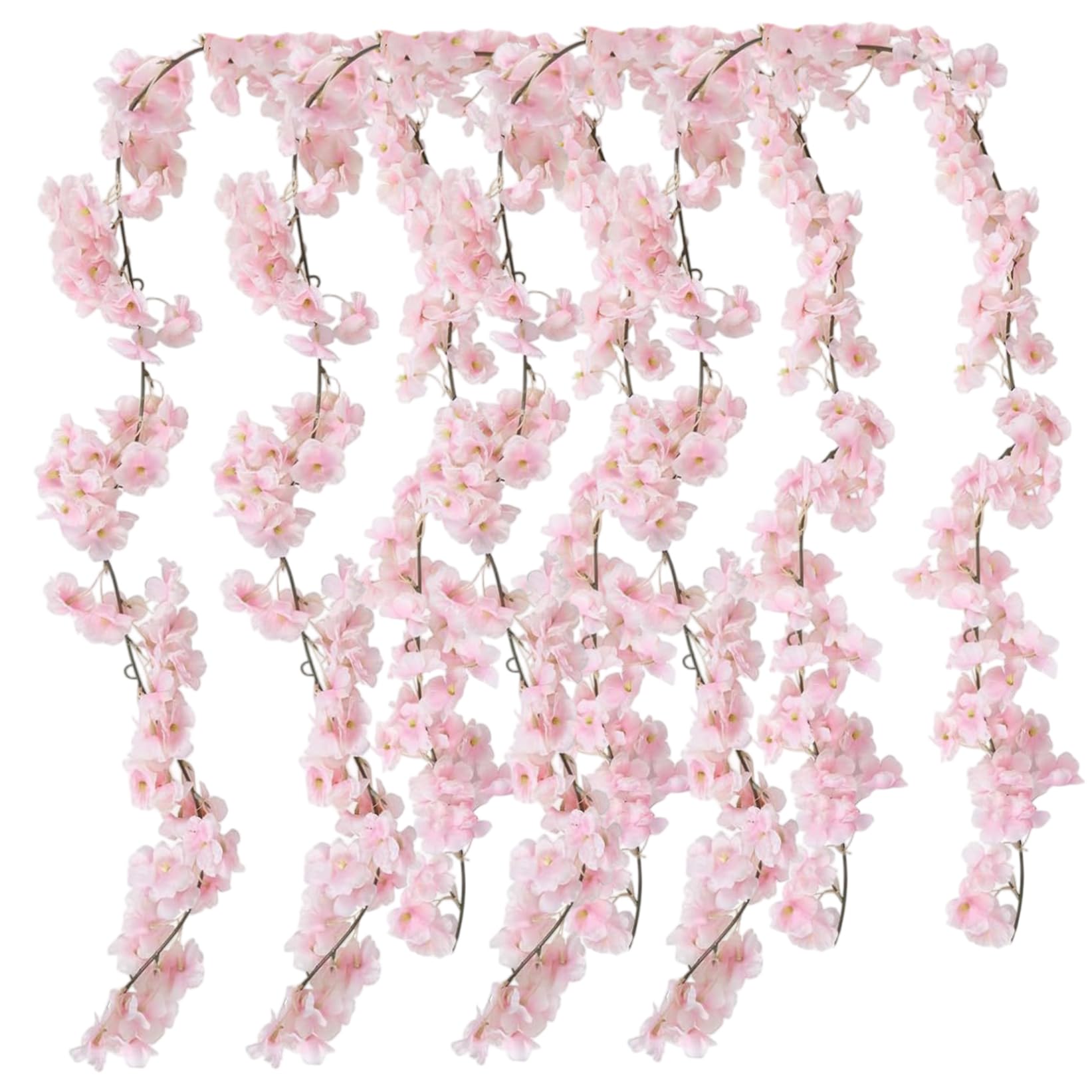 Tsawntd Artificial Flowers, 4PCS Cherry Blossoms, 1.8m Artificial Cherry Blossom Flowers Vine for Spring Decorations, Indoor Wall Door Wedding Party Decor