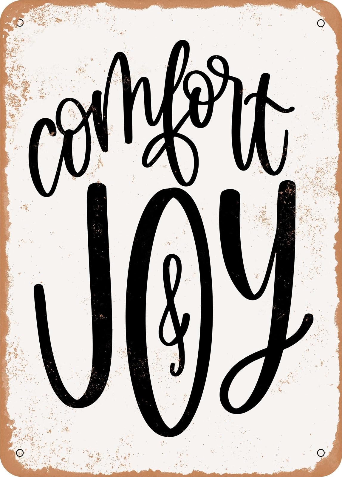 Miaomansenstore Metal Sign - Comfort And Joy Circular Ornament - Vintage Rusty Look Home Decor