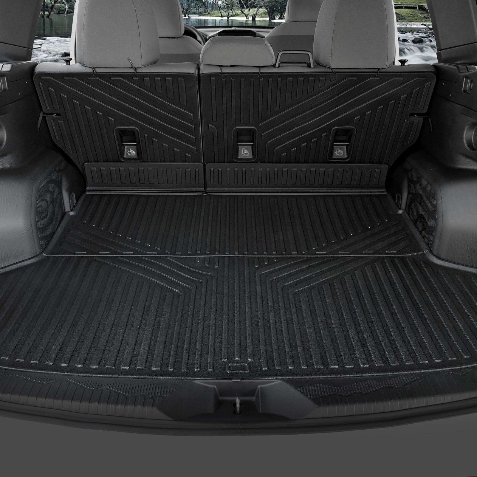 cargo mat for 2025 2026 subaru forester, full coverage all weather tpe cargo liner trunk mat with backrest mat for subaru forester accessories (gas only)