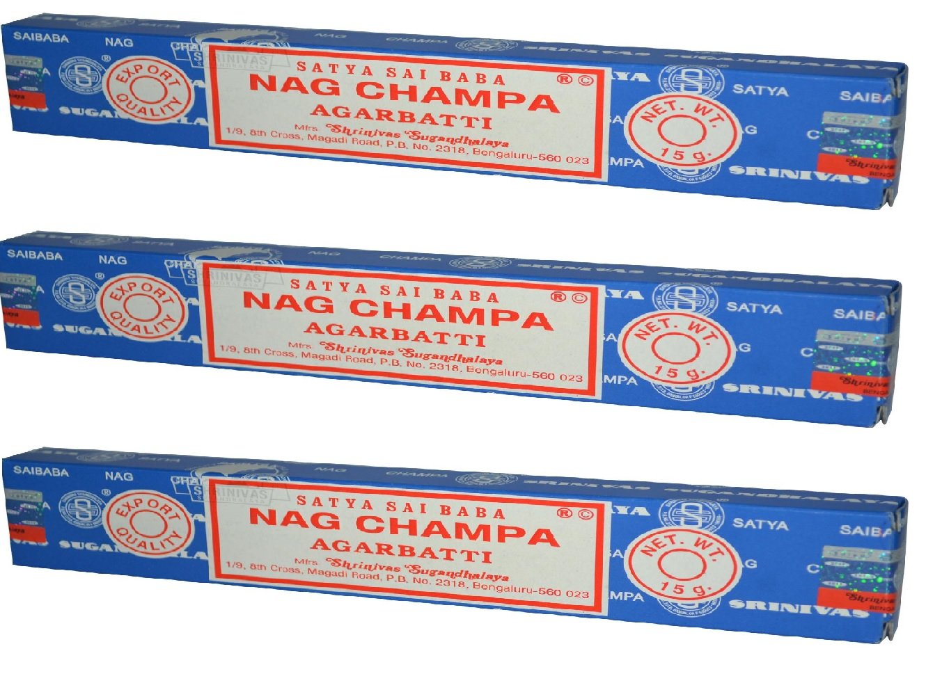 3 x Original Satya Sai Baba Genuine Nag Champa Incense Sticks 15g incense packs