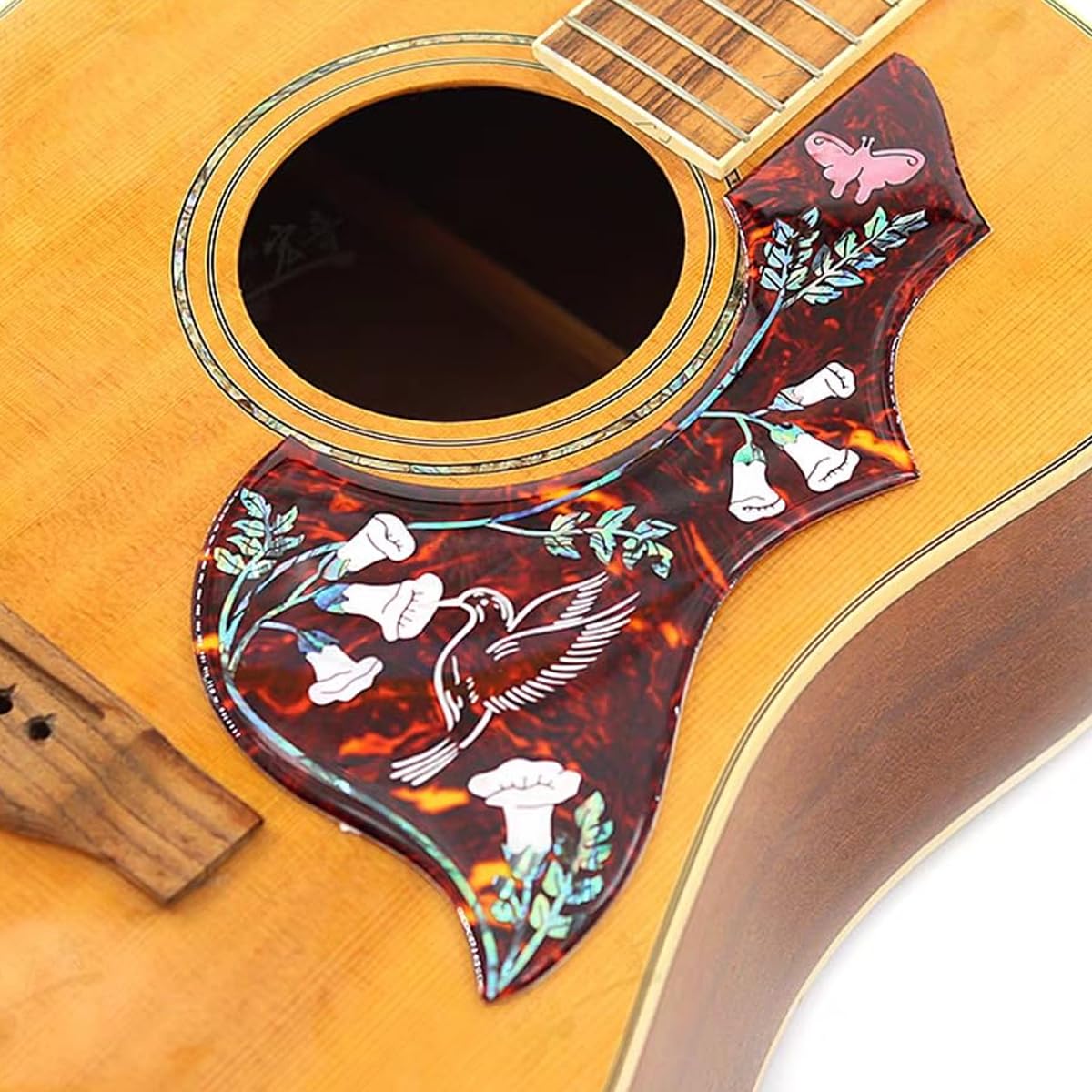 SYLEN Gitarren-Pickguard, selbstklebend, kratzfest, Kolibri-Schlagbrett, 2 mm, Ersatz für Akustikgitarre, für Anfänger, Profis, Live-Auftritte, Reparaturen zu Hause