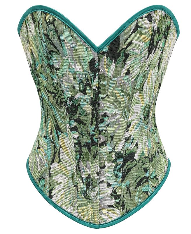 Alivila.Y Fashion Womens Vintage Floral Denim Overbust Corset Bustier Top